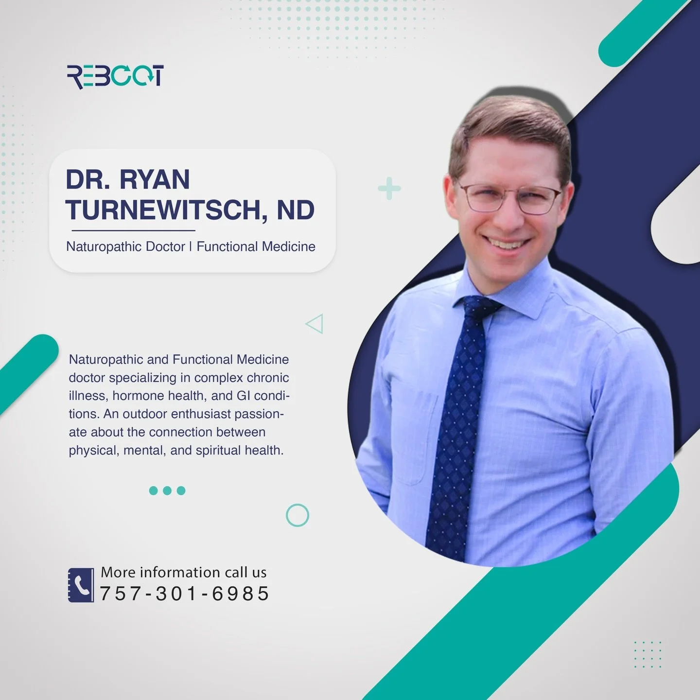 Meet Dr. Ryan Turnewitsch, ND 

Dr. Ryan is a Naturopathic Doctor specializing in functional medicine, with a passion for helping people navigate complex chronic conditions, hormone health, and gut issues. He takes the time to really listen, looking 