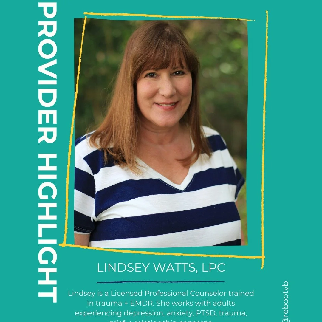 Now accepting new mental health patients...Lindsey Watts LPC.🎉

Lindsey has worked as a therapist at REBOOT for several years.
⏩She works with adults experiencing depression, anxiety, PTSD, trauma, grief, and relationship concerns.
⏩Lindsey is a cer
