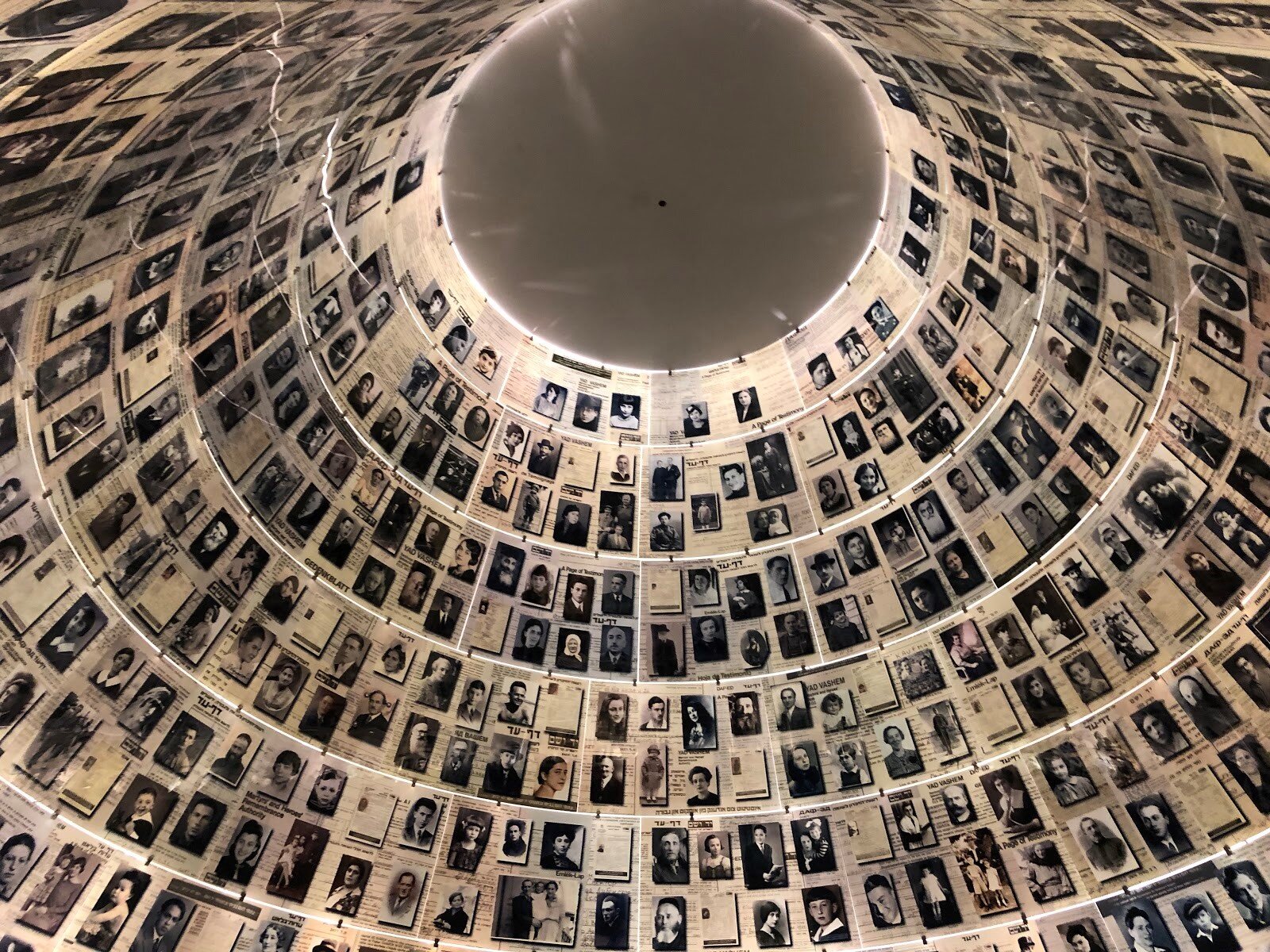  The faces and names of those murdered during the Holocaust at the Yad Vashem in Jerusalem 