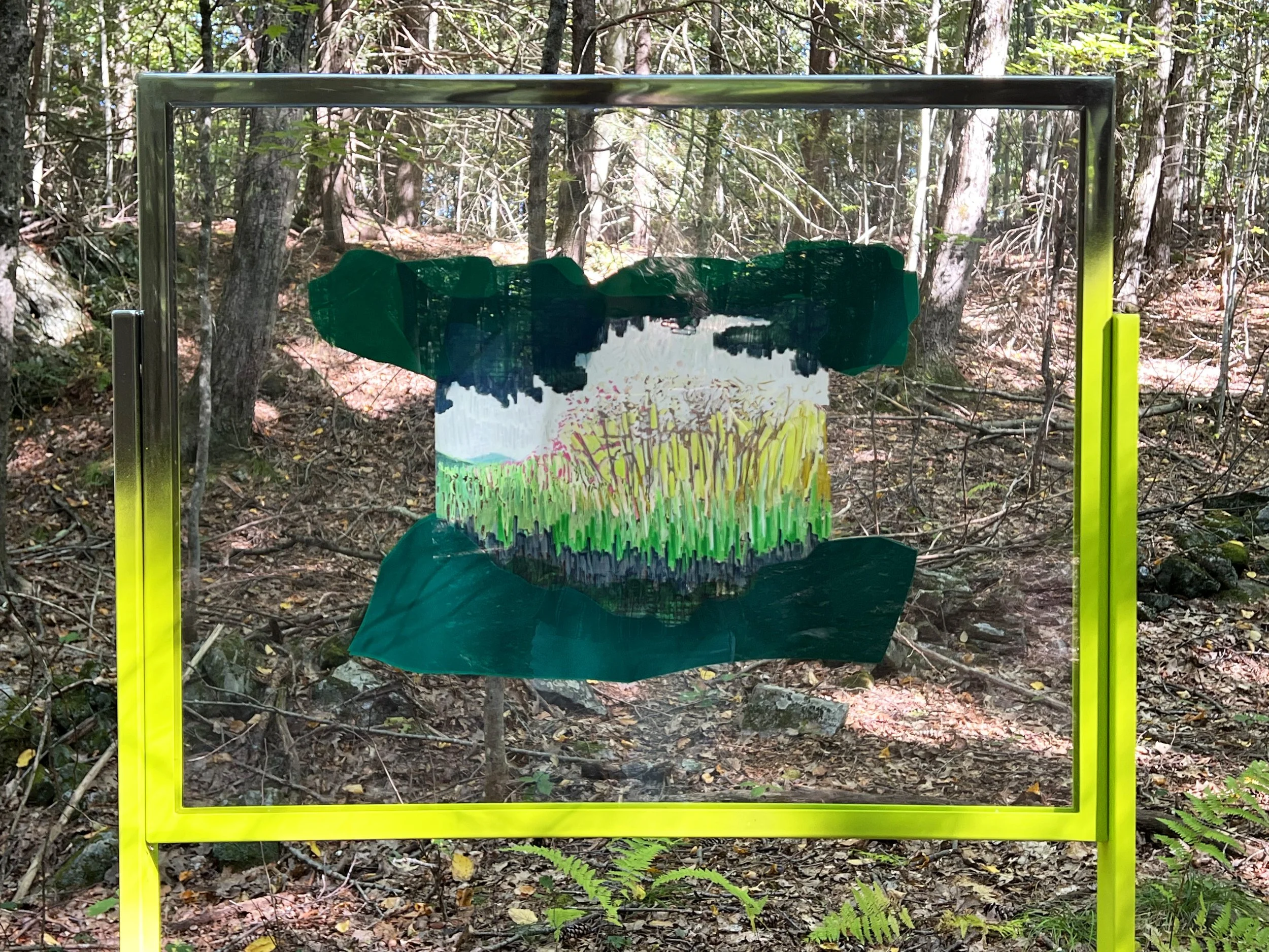  “Zebra Trees and Boundary Lines: Hope Springs Imaginal,” detail, installation at Smith College MacLeish Field Station, 2026 