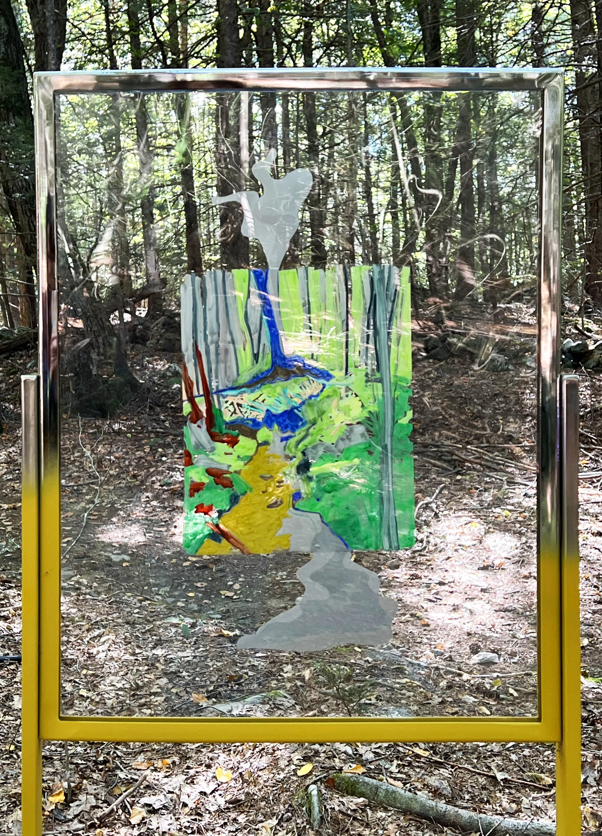  “Zebra Trees and Boundary Lines: Hope Springs Imaginal,” detail, installation at Smith College MacLeish Field Station, 2026 