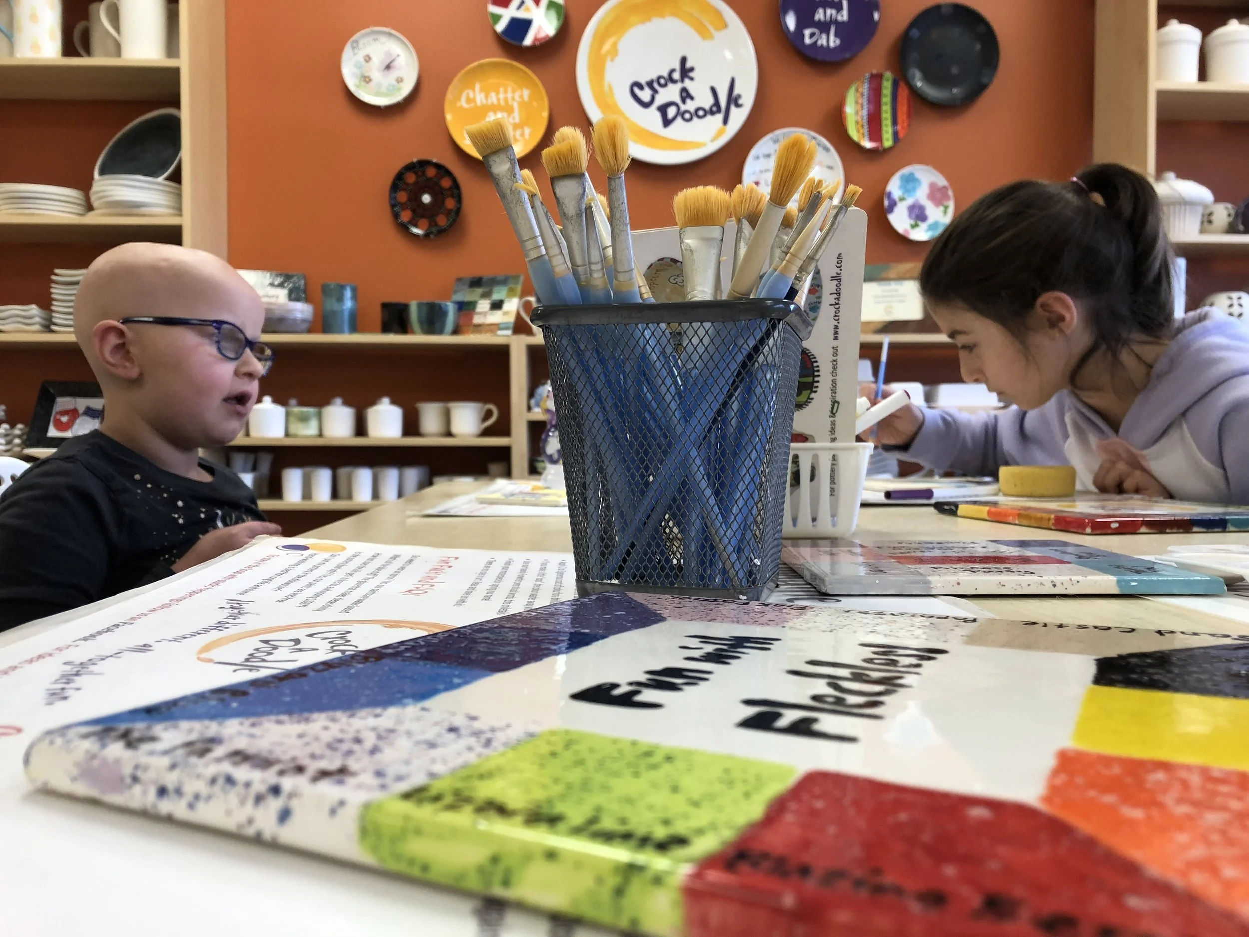 Pictured : Dream Kid Paisley and her sister enjoying their visit to Crock A Doodle last month!