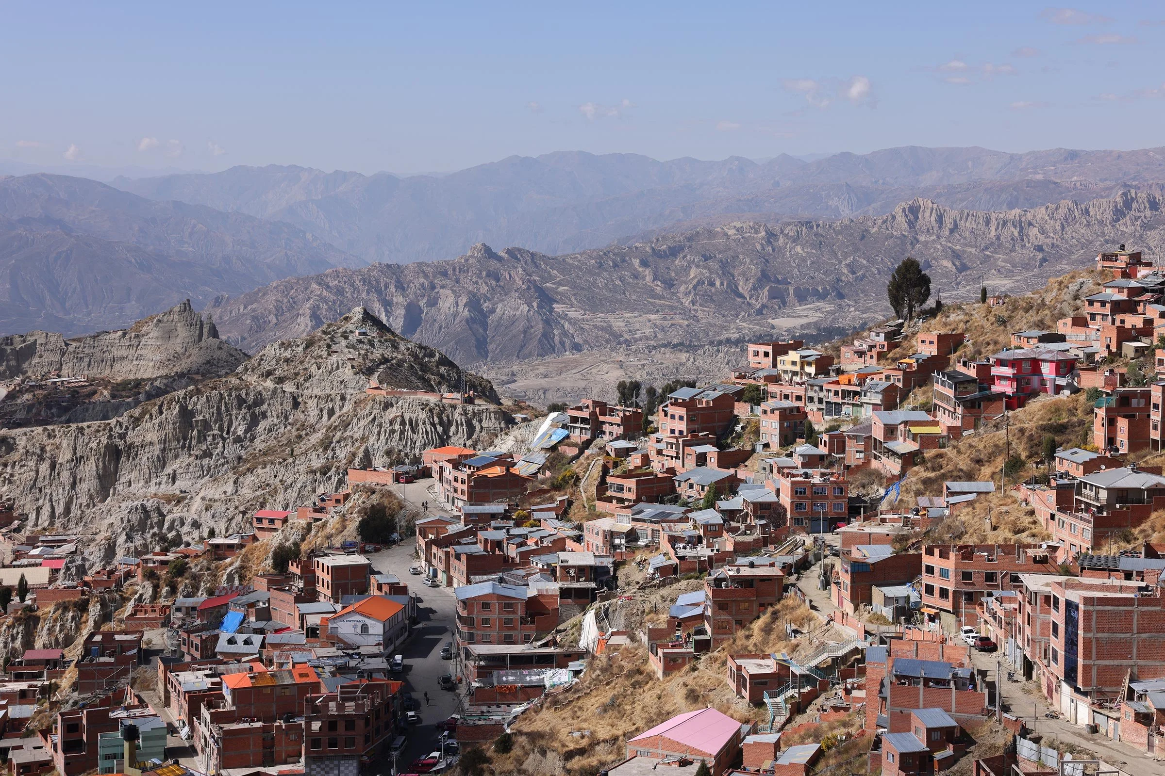 Utsikt över La Paz, Bolivia