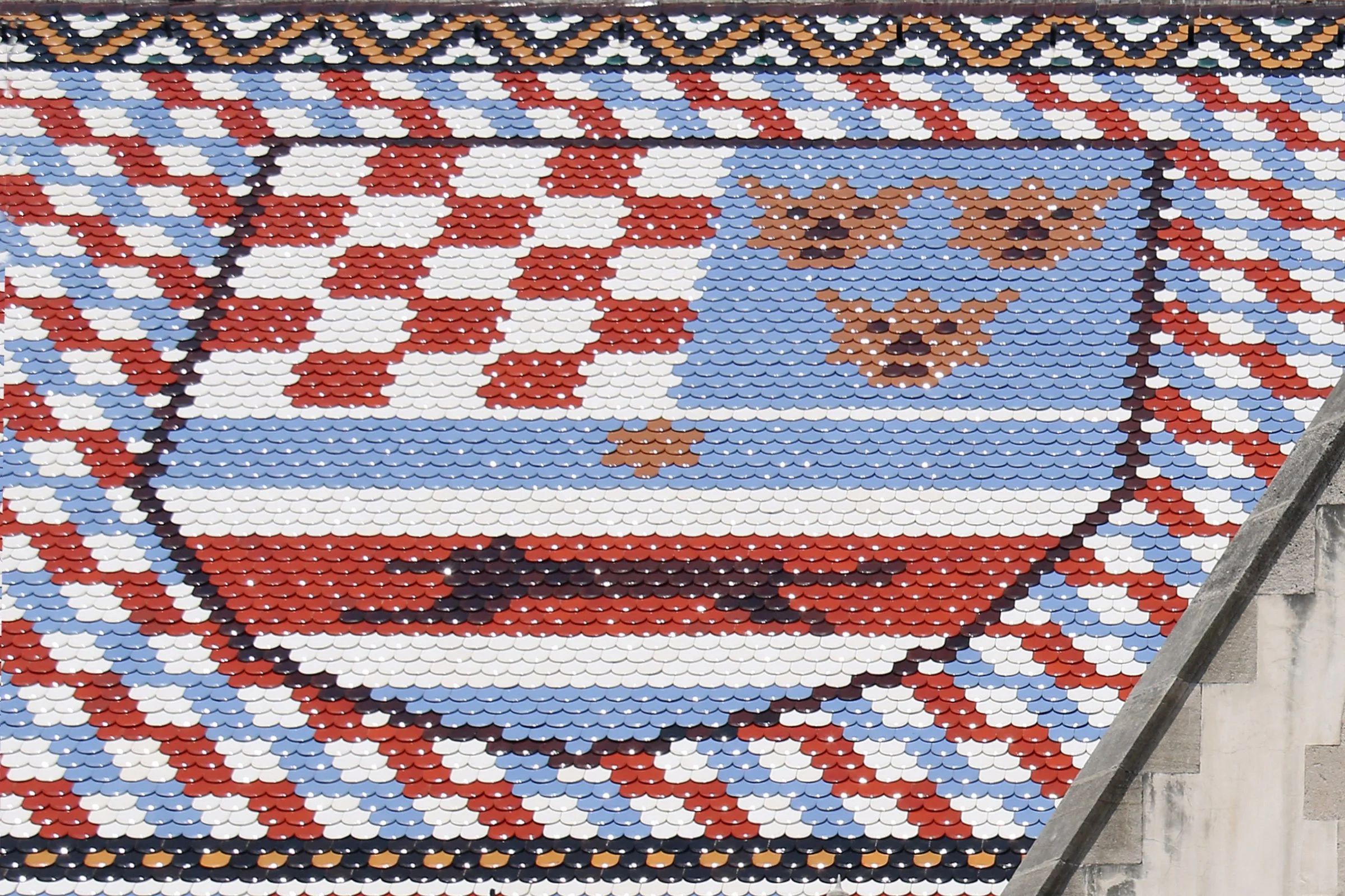 Taket på Sankt Markus kyrka, Zagreb, Kroatien