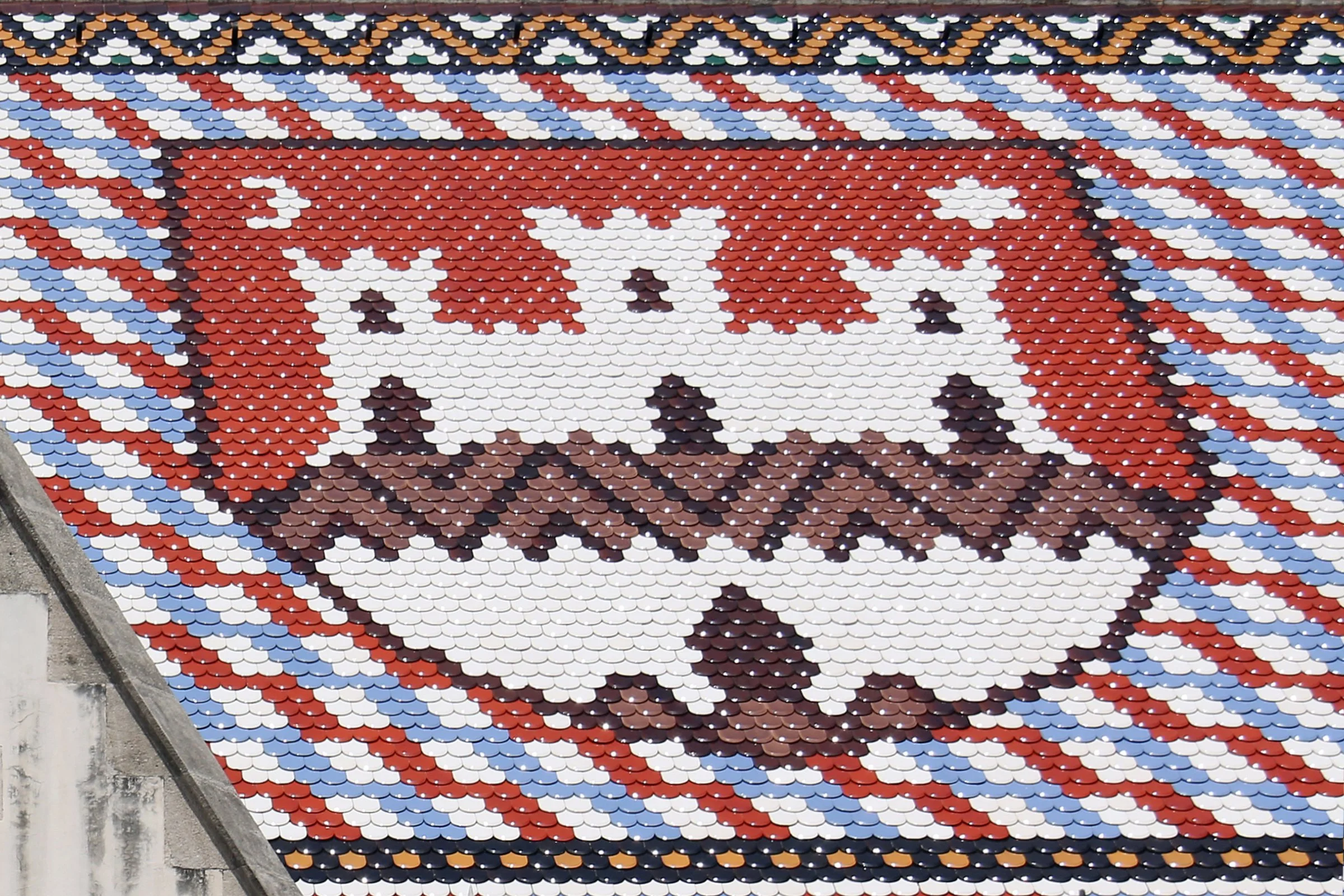 Taket på Sankt Markus kyrka, Zagreb, Kroatien