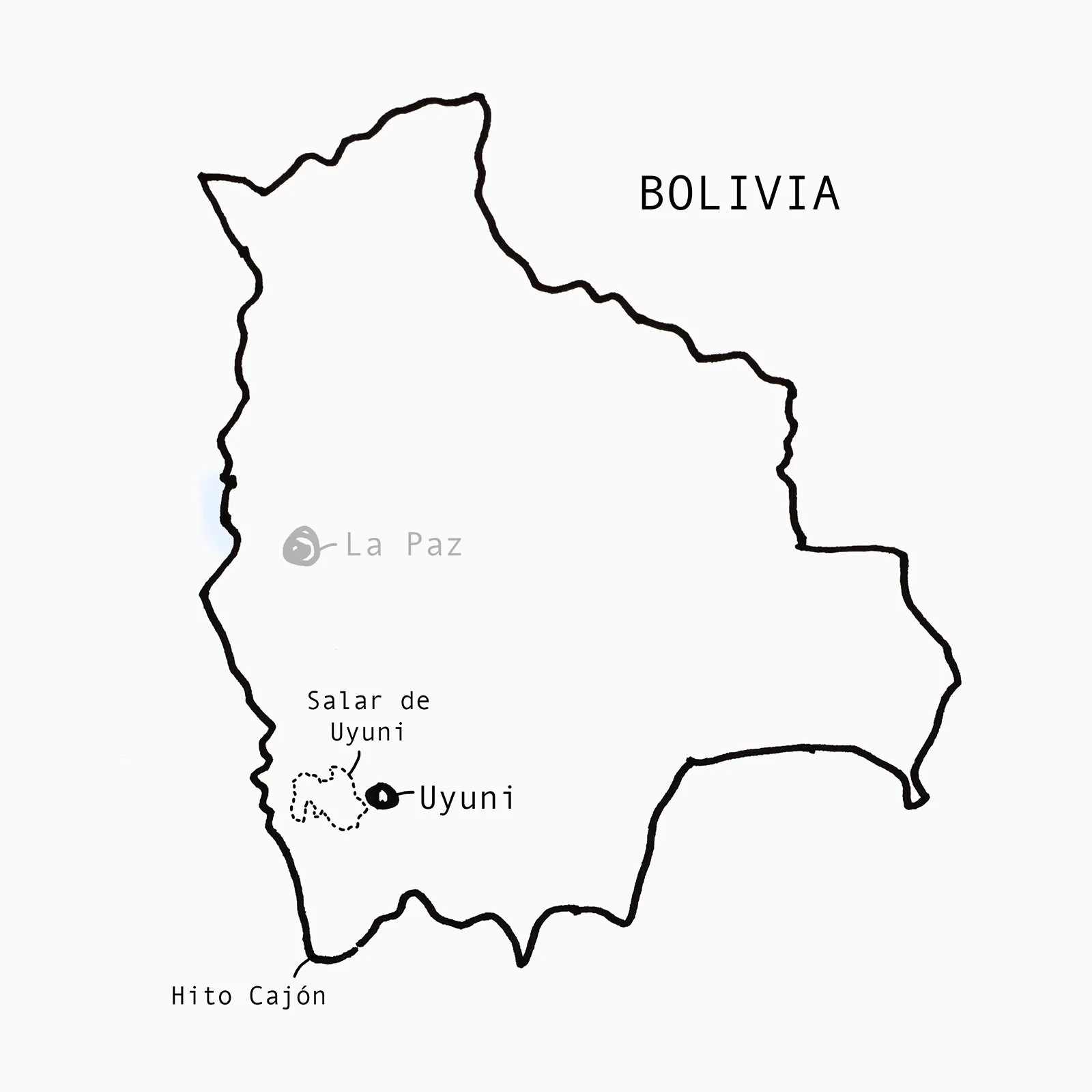 Salar de Uyuni, karta