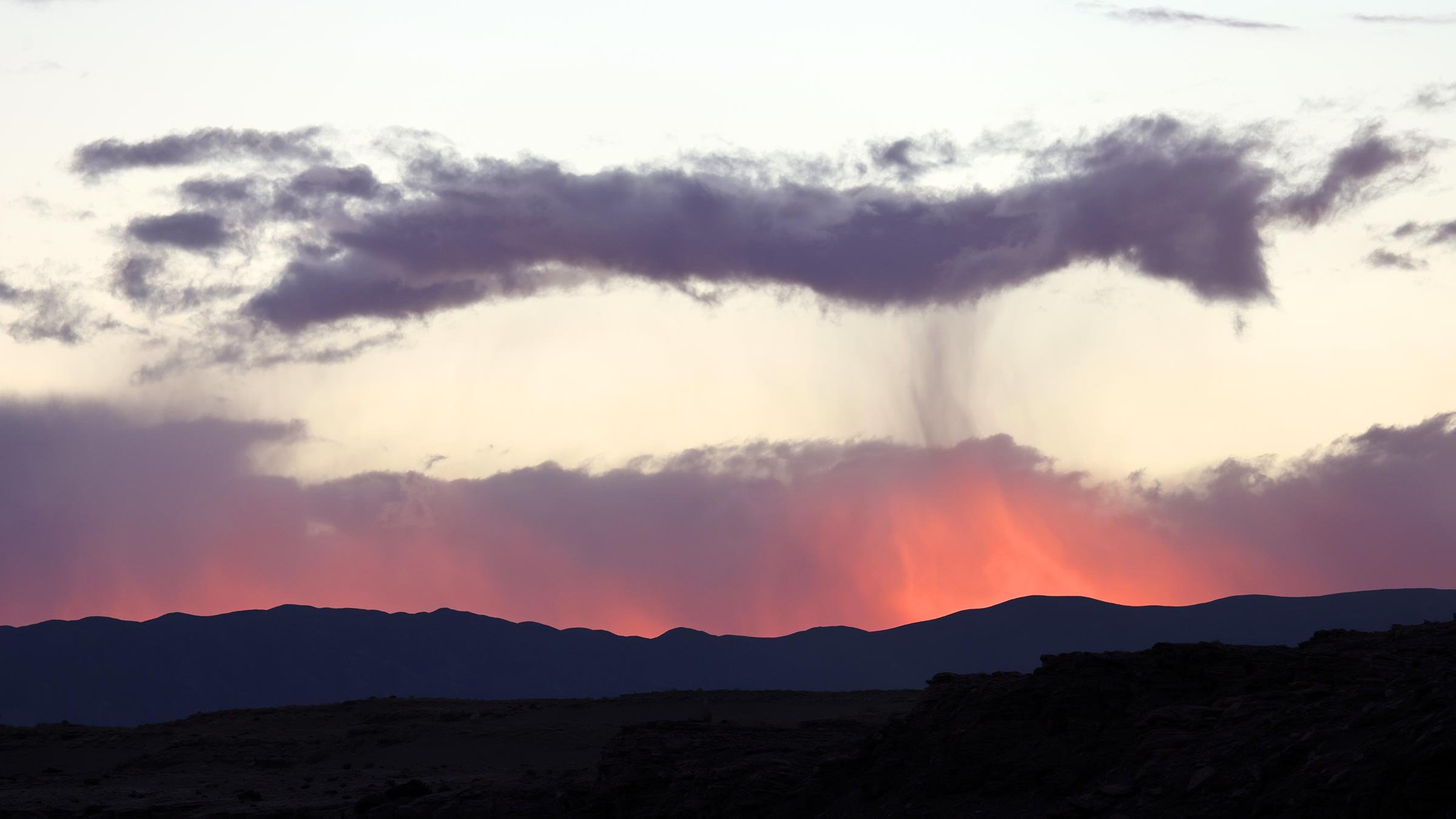 Solnedgång över Valle de la Luna, Atacamaöknen, Chile