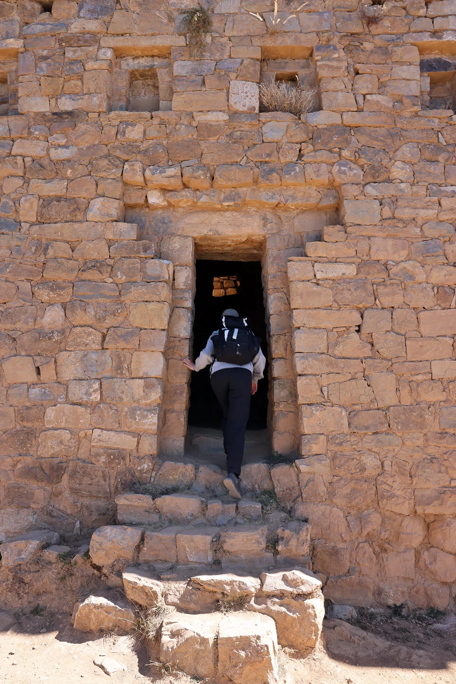Inkaruinen Pillkukayna på ön Isla del Sol i Titicacasjön, Bolivia