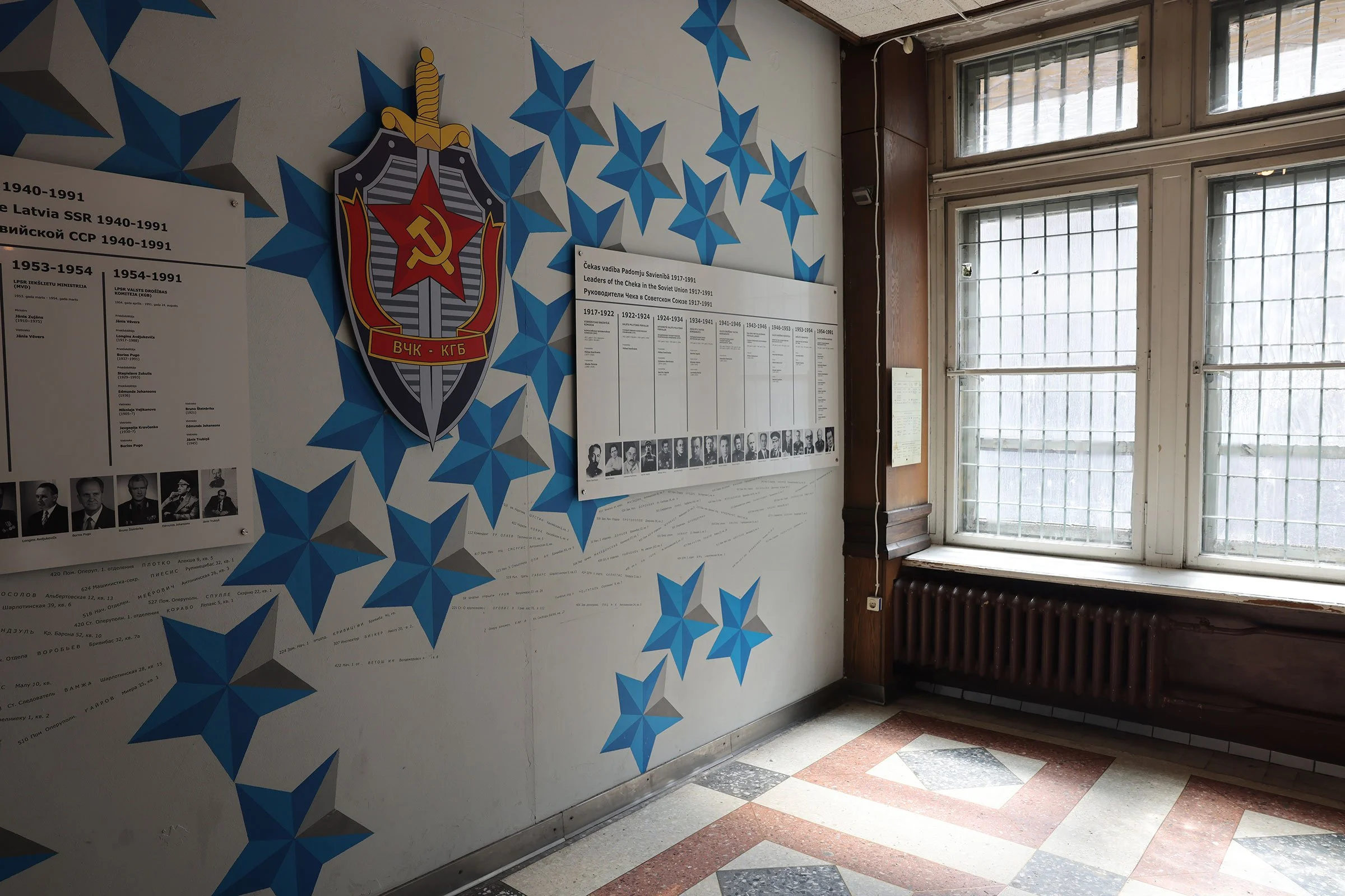 Inuti KGB-musset (officiellt Hörnhuset) i Riga, Lettland