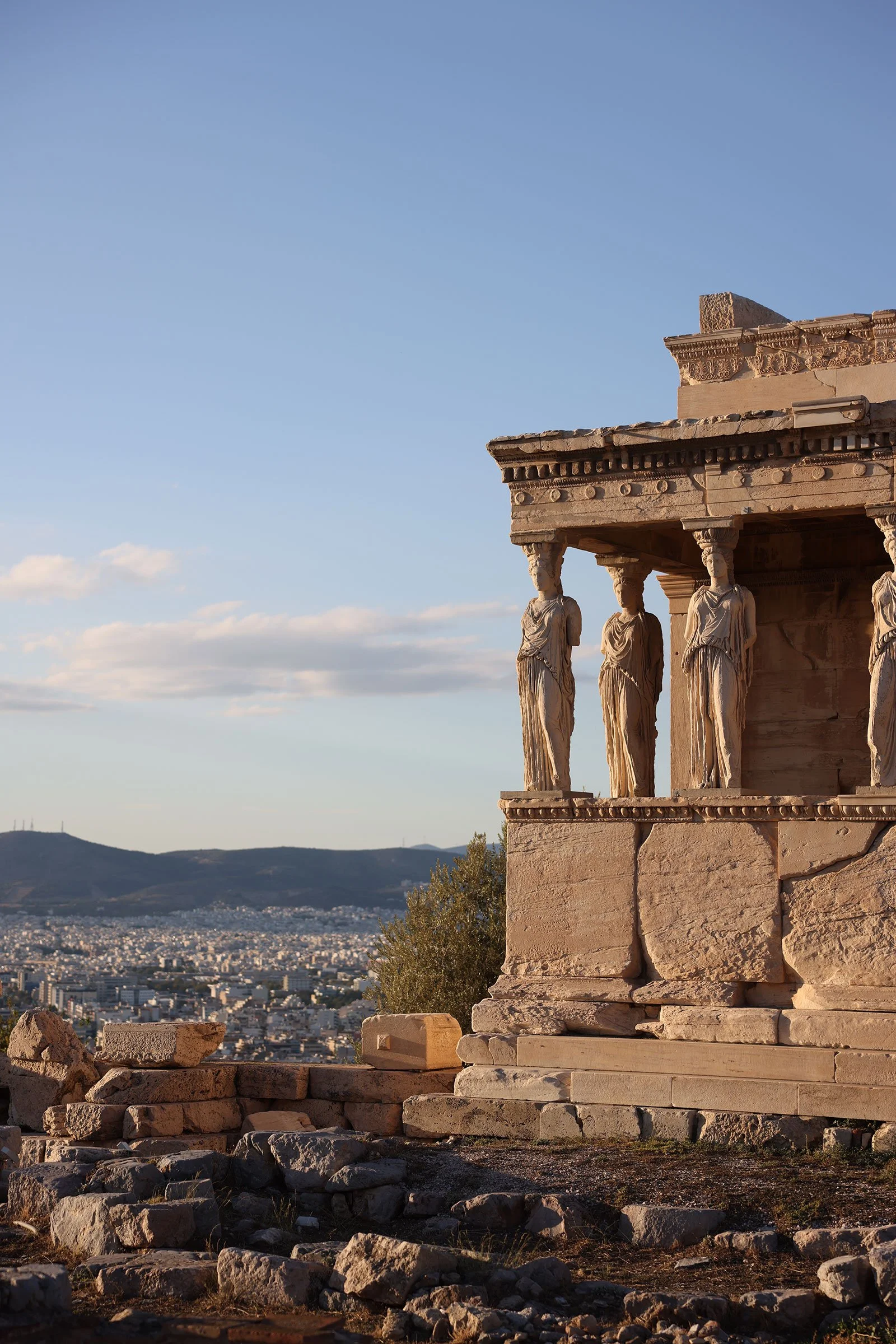 Karyatidernas veranda med sina statyer, Akropolis, Aten