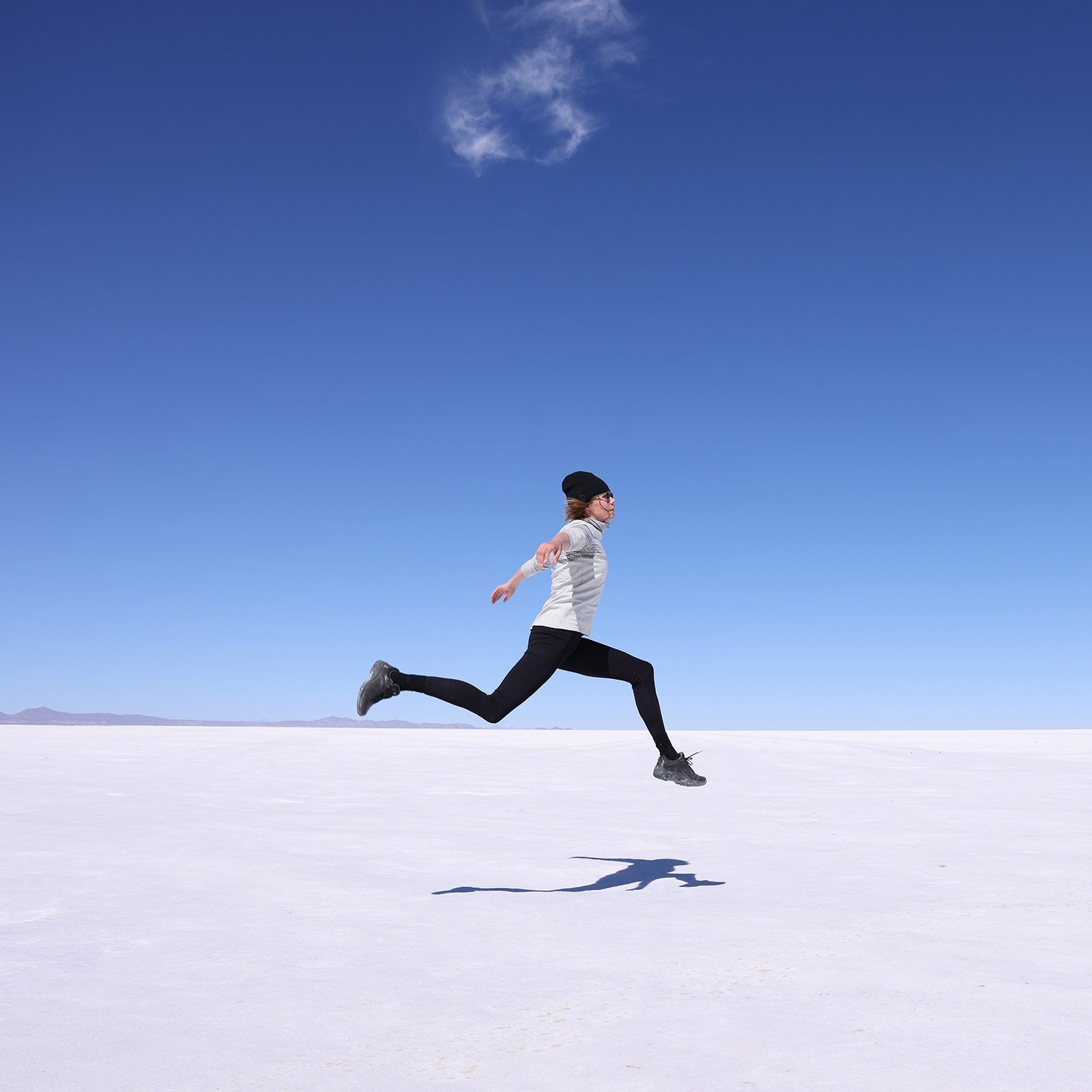 Salar de Uyuni, världens största saltöken, i Bolivia