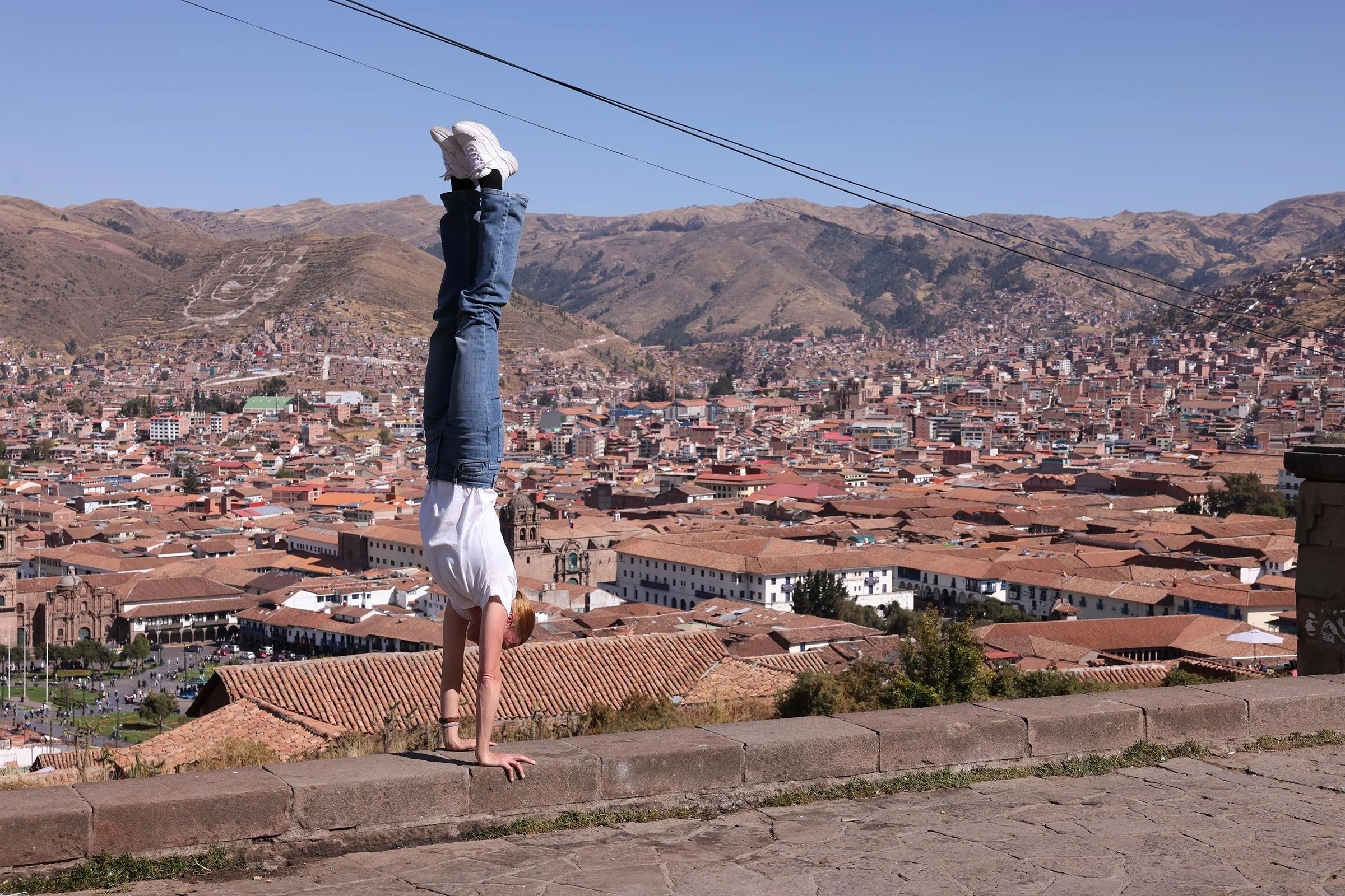 Plaza San Cristóbal, med fin utsikt över Cusco, Peru