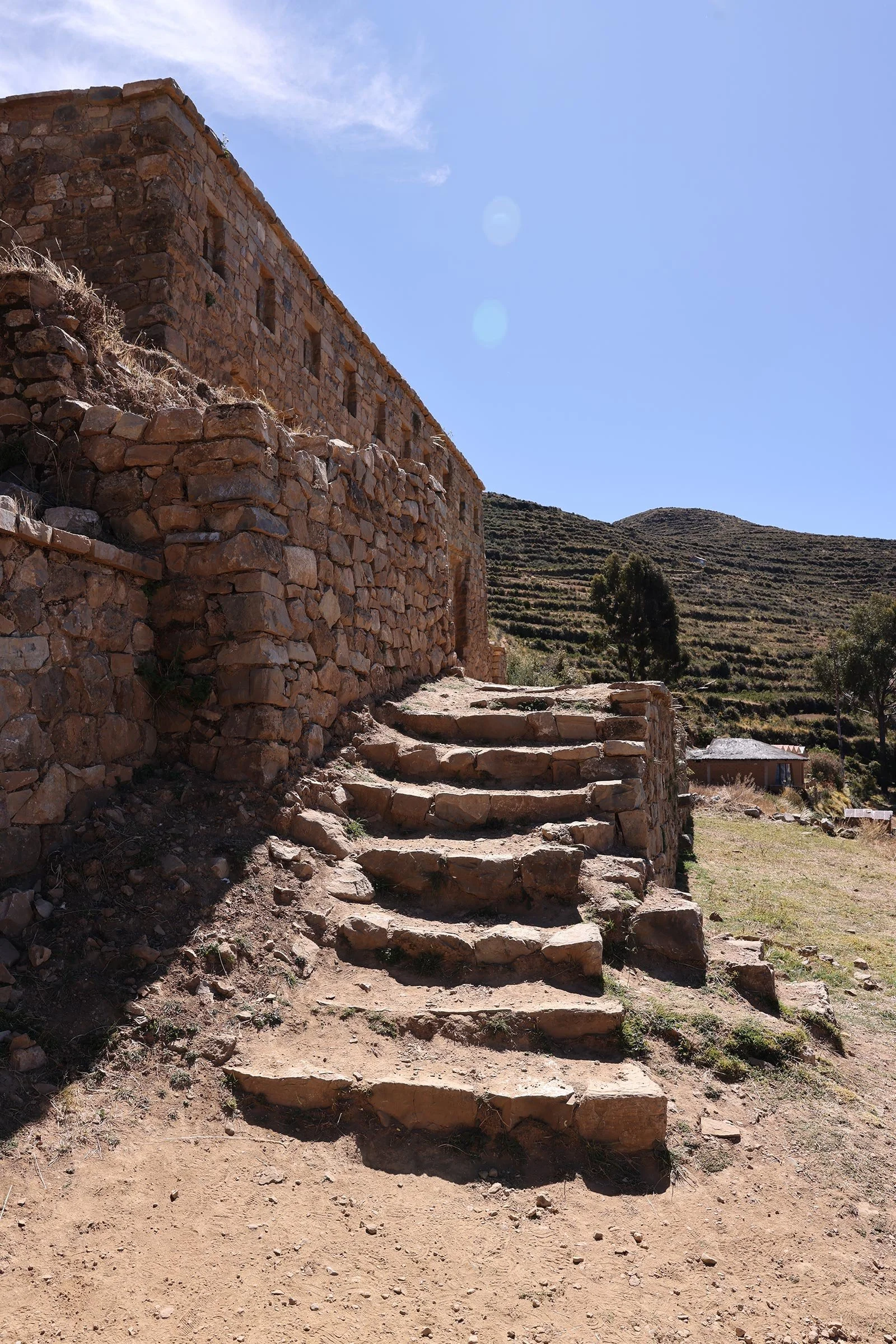 Inkaruinen Pillkukayna på ön Isla del Sol i Titicacasjön, Bolivia