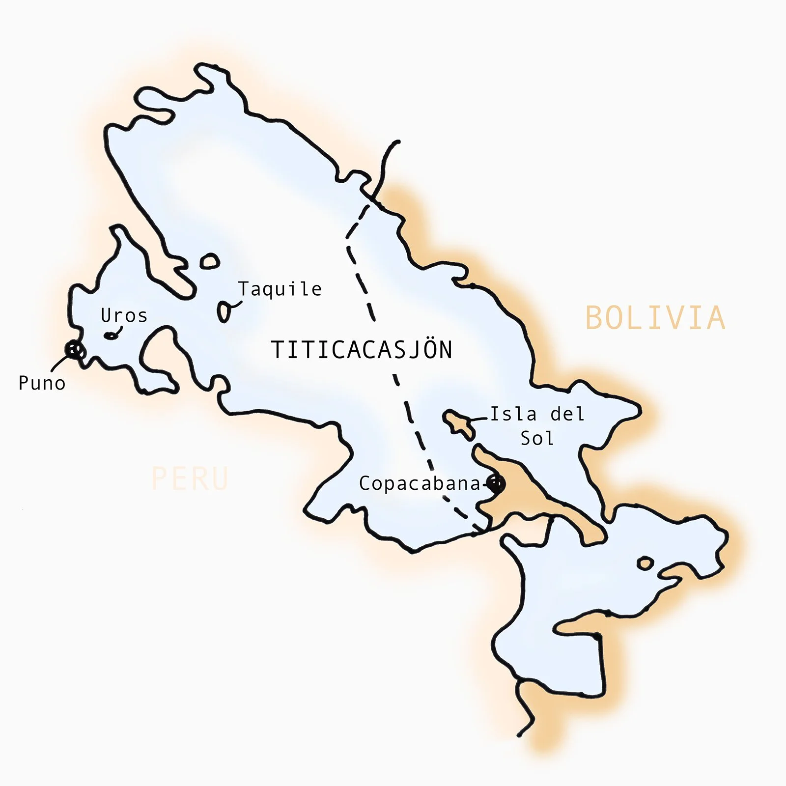 Titicacasjön, karta