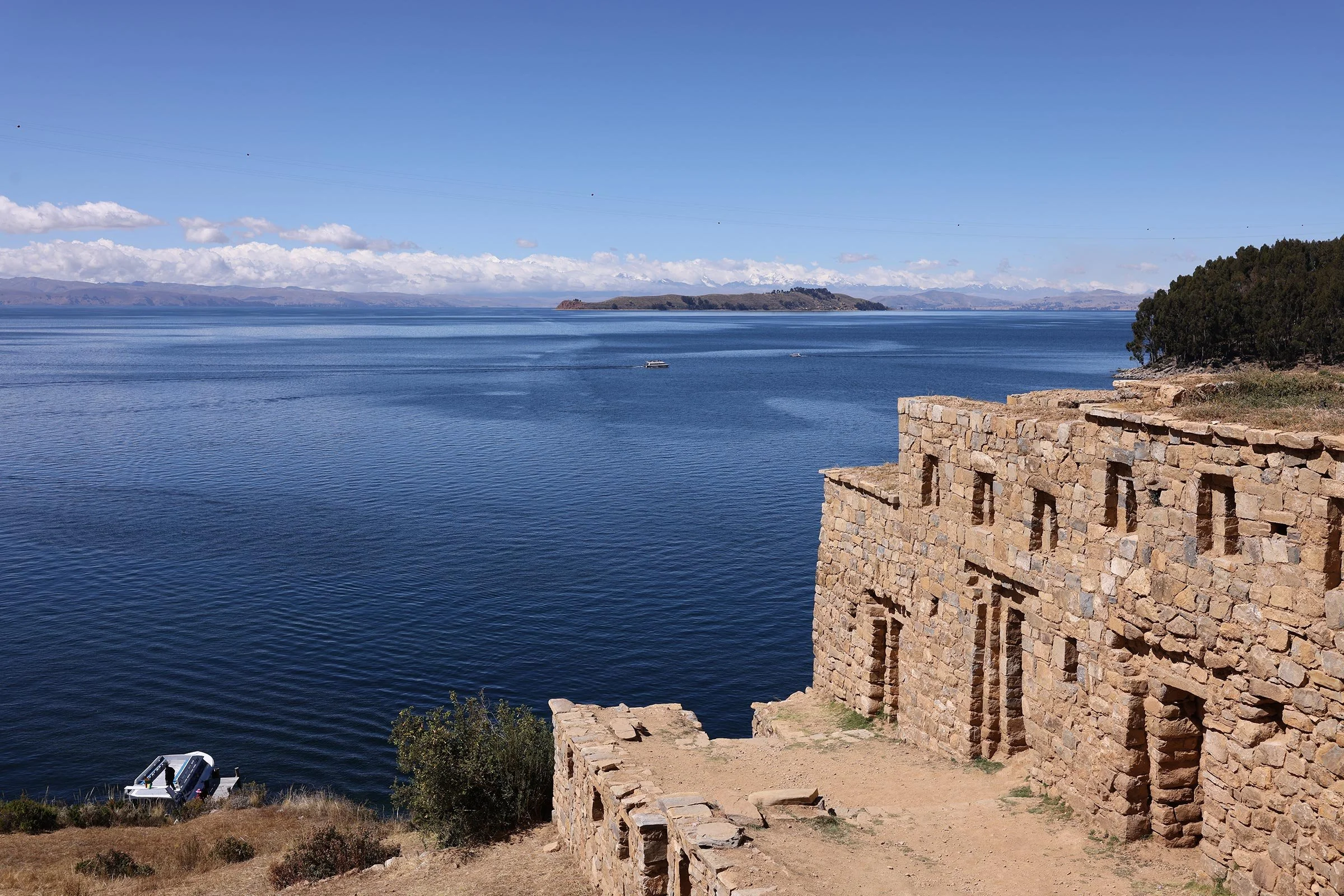 Inkaruinen Pillkukayna på ön Isla del Sol i Titicacasjön, Bolivia