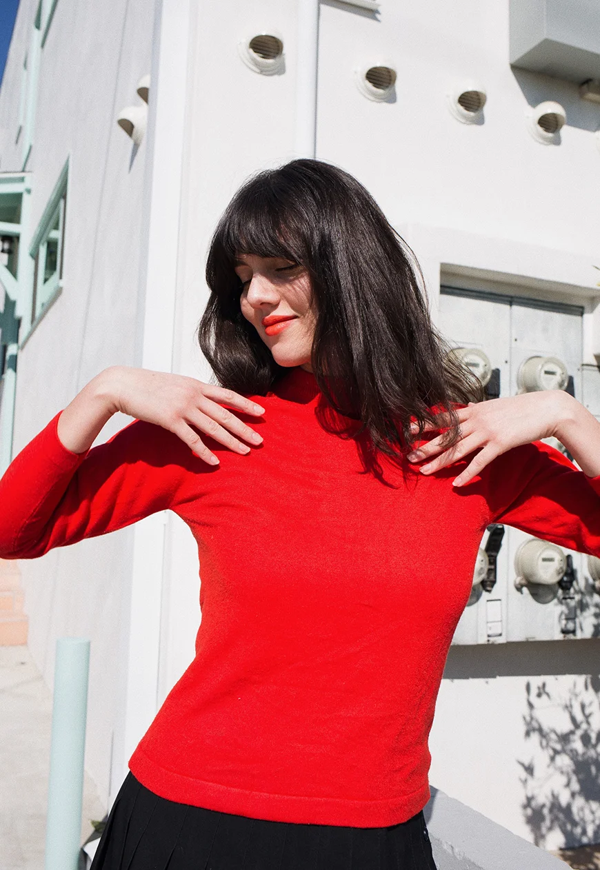 Vintage Red Mock Neck Sweater 2.jpg