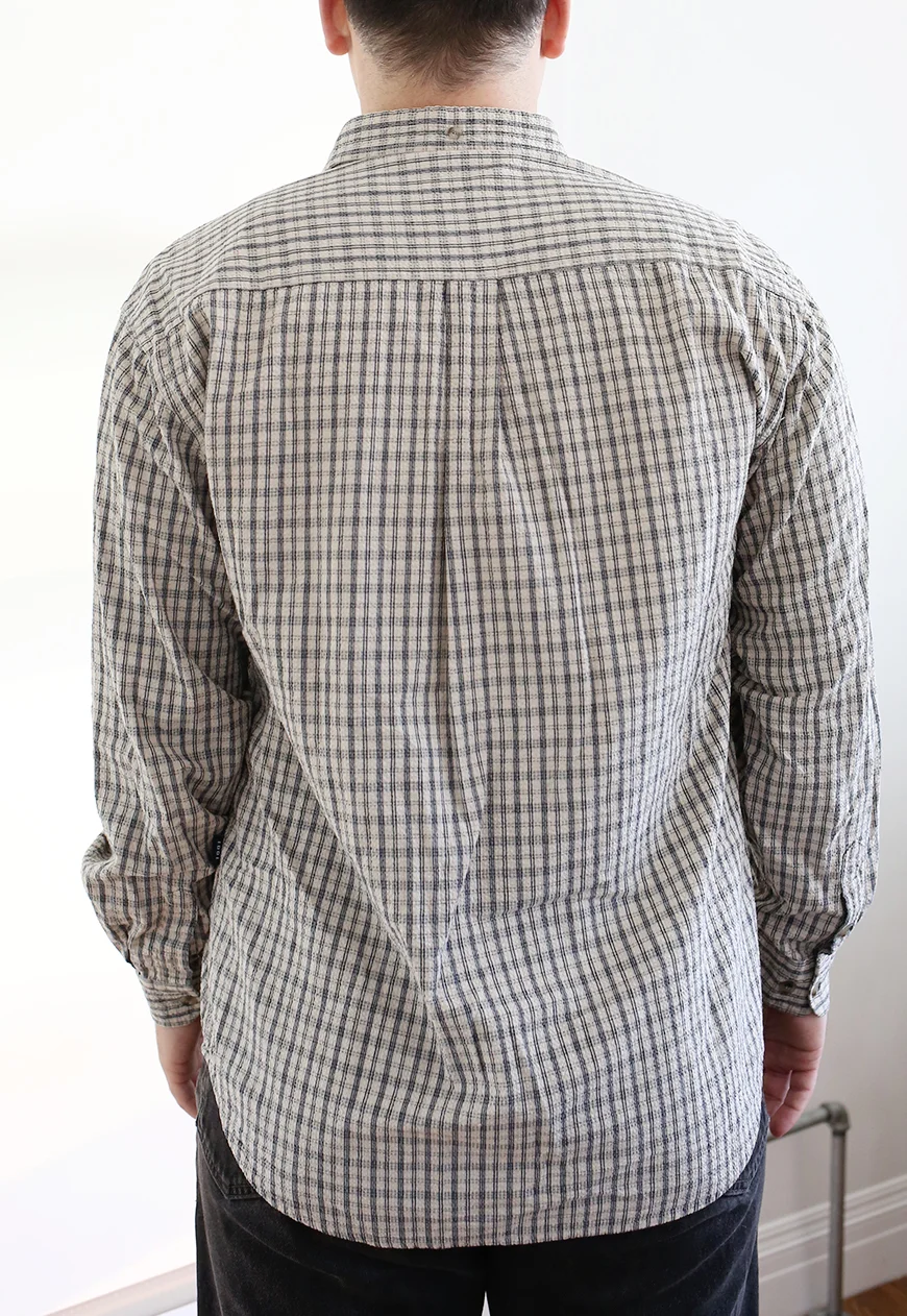 Vintage Seersucker Check Cotton Button Down3.jpg
