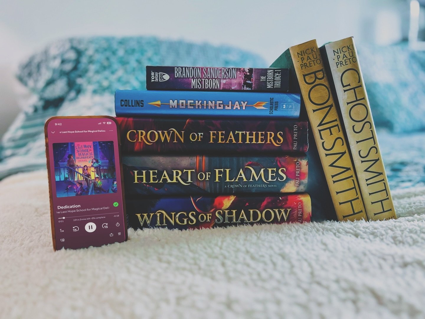 My TBR for the Bonewood Trial Readathon, hosted by @mythical.megan 

Since this readathon is inspired by Nicki Pau Preto&rsquo;s House of the Dead duology, I&rsquo;m going to be listening to all her books on audiobook: 

🔮 Middle Grade Debut: Last H