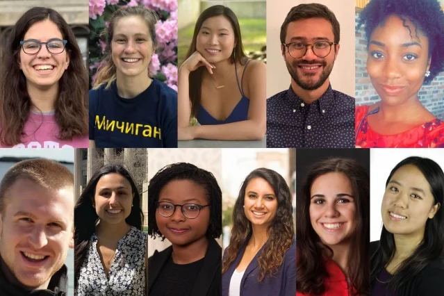 Clockwise from top left: Katie Fisher, Abby Bertics, Catherine Wu, Jonars Spielberg, Samira Okudo, Hope Chen, Alexis D'Alessandro, Anna Bair, Miranda McClellan, Sarah DiIorio, James Pelletier.