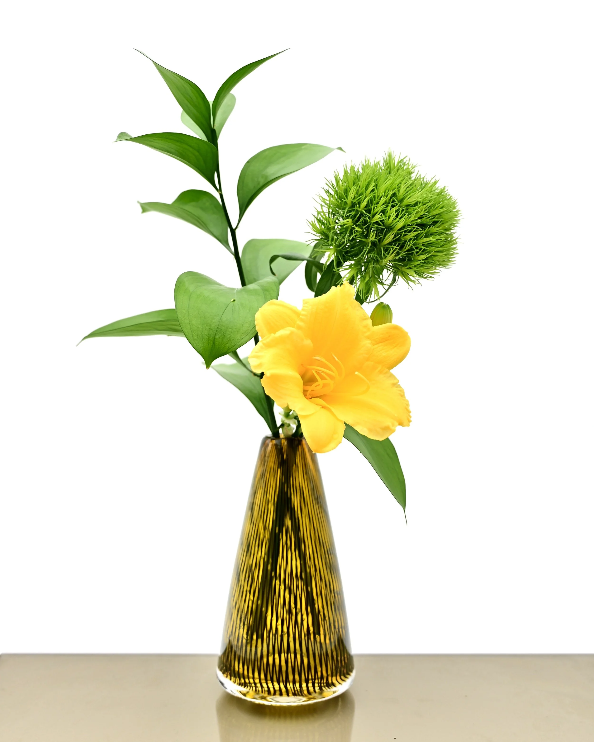 Amber Reticello Bud Vase