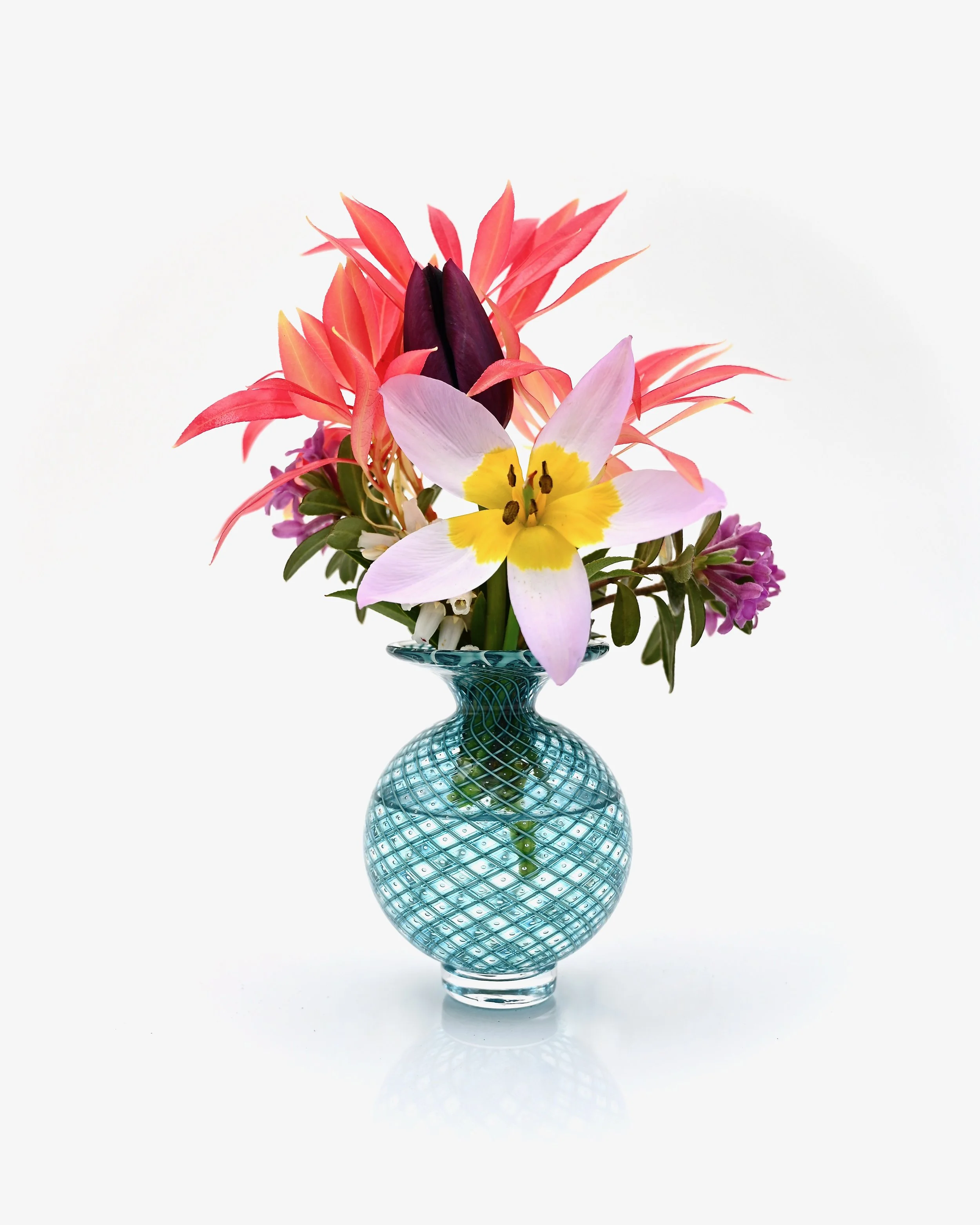 Light Blue Mini Reticello Vase
