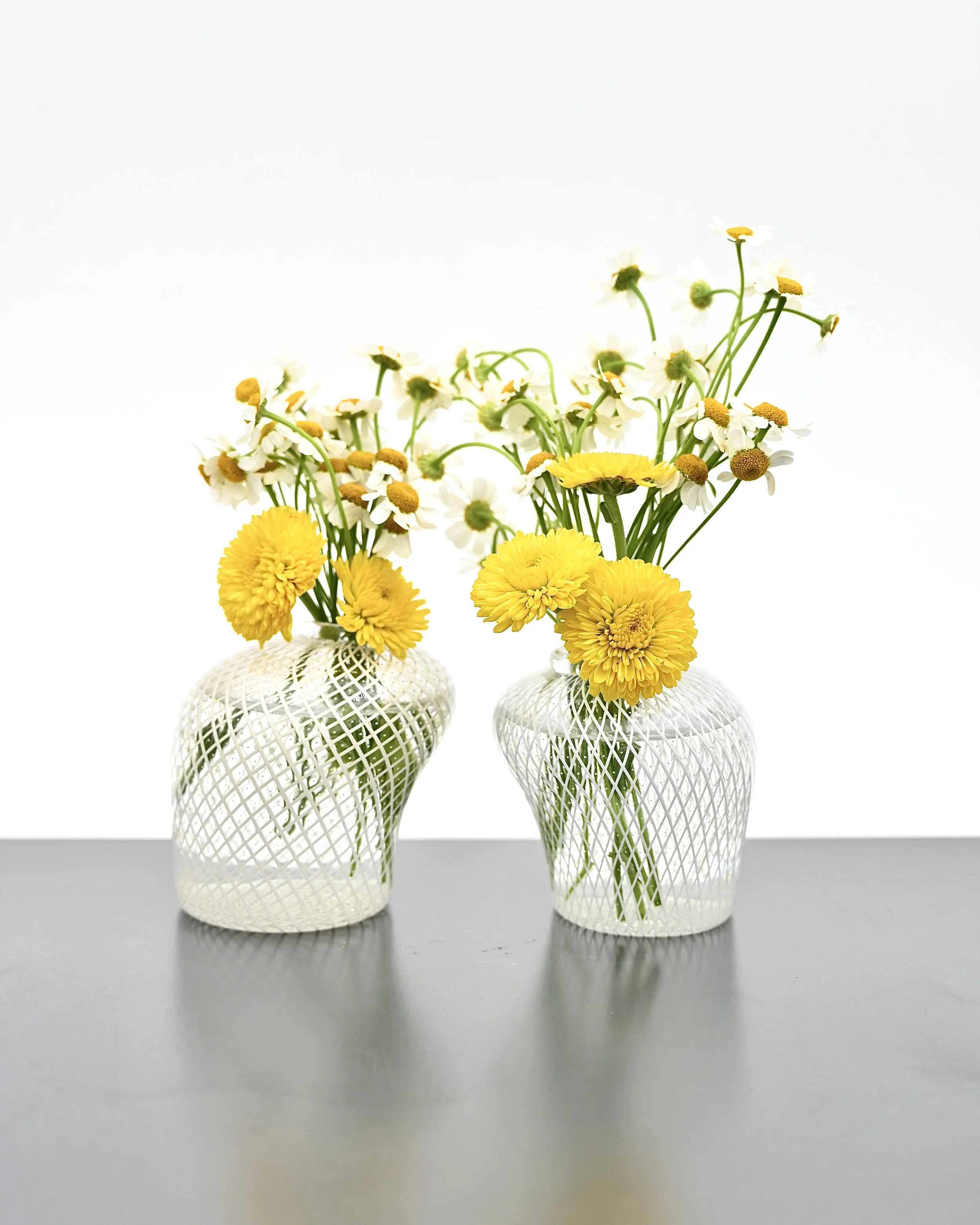 Reticello Vase Pair