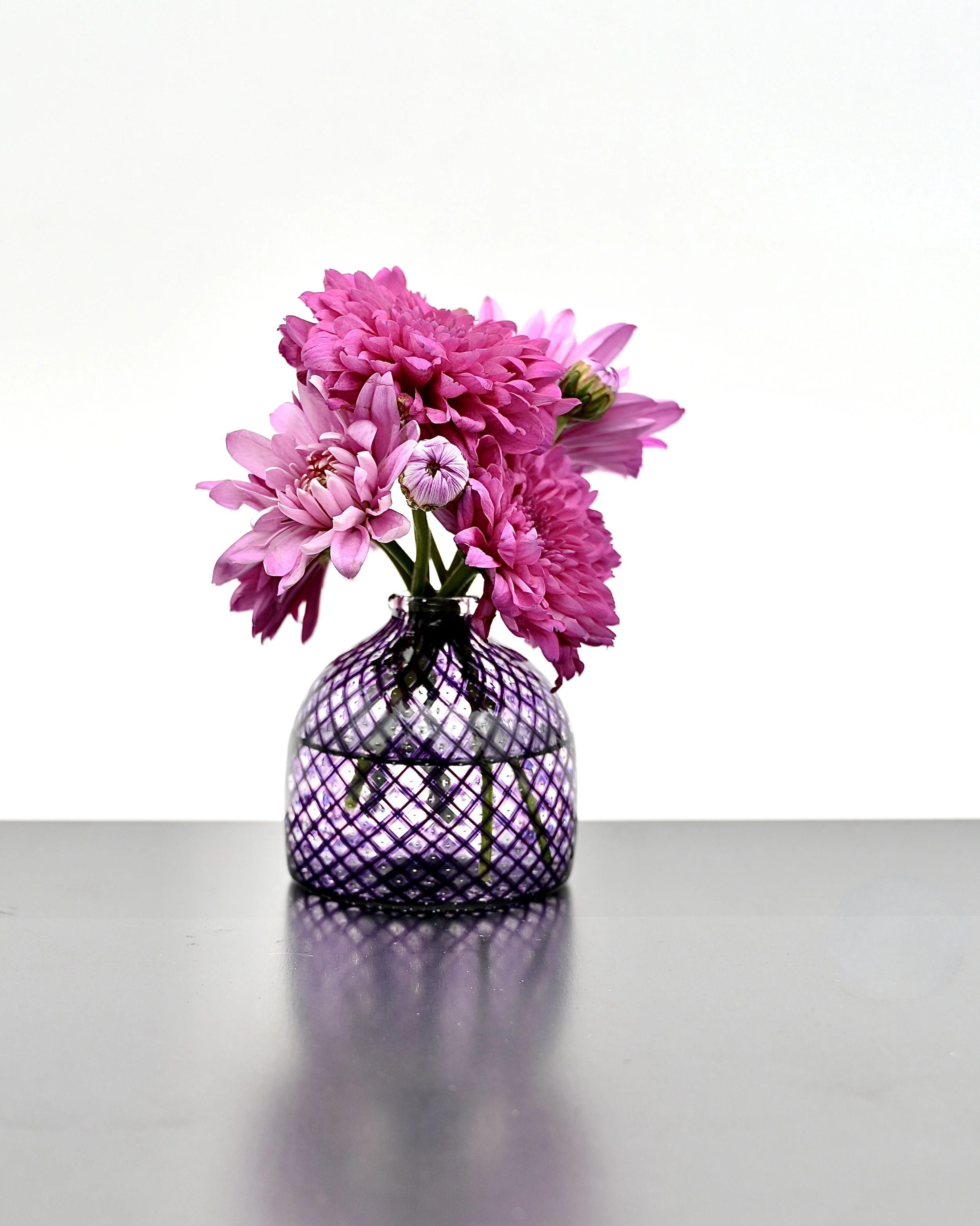 Purple Miniature Reticello Bud Vase