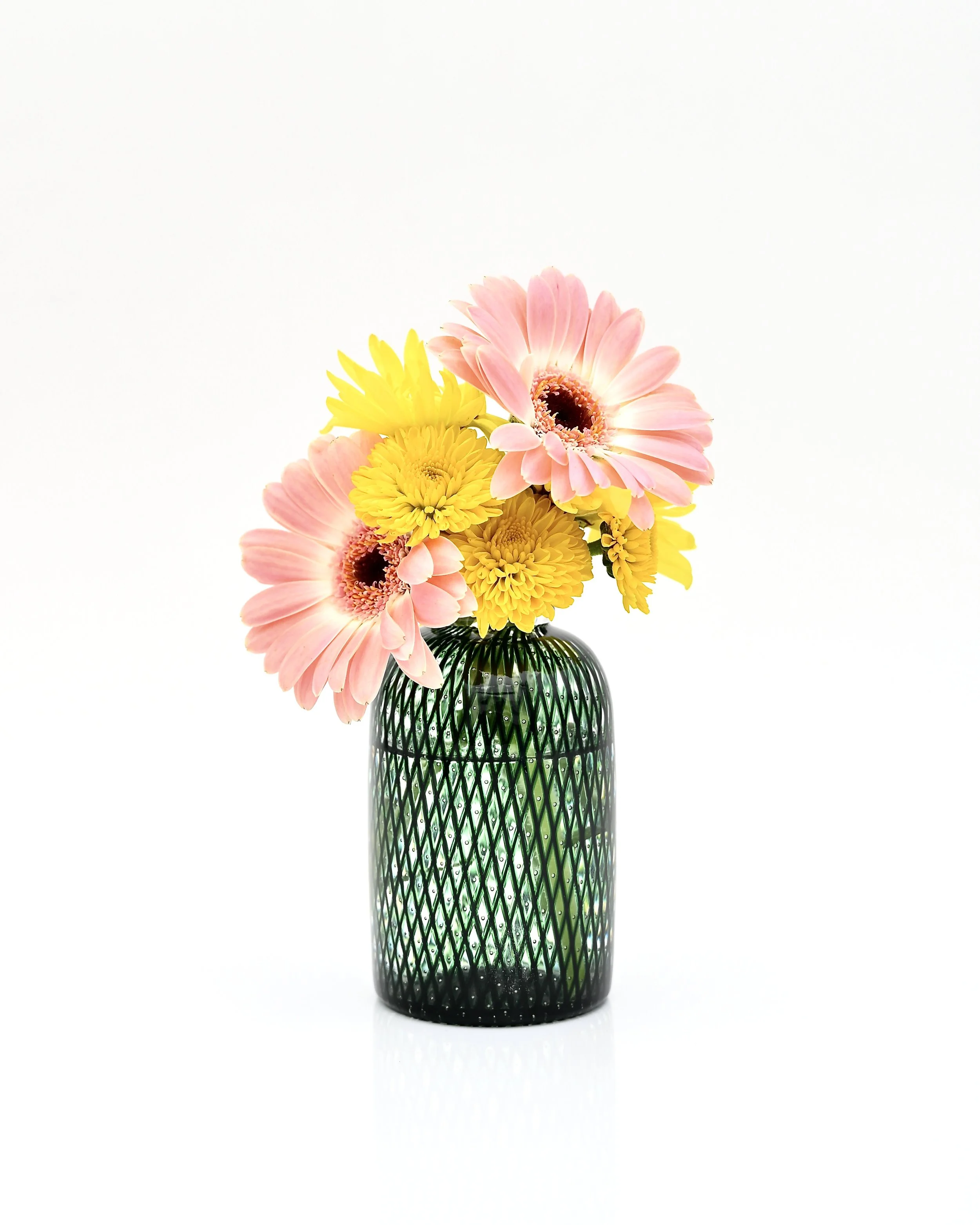 Green Miniature Reticello Bud Vase