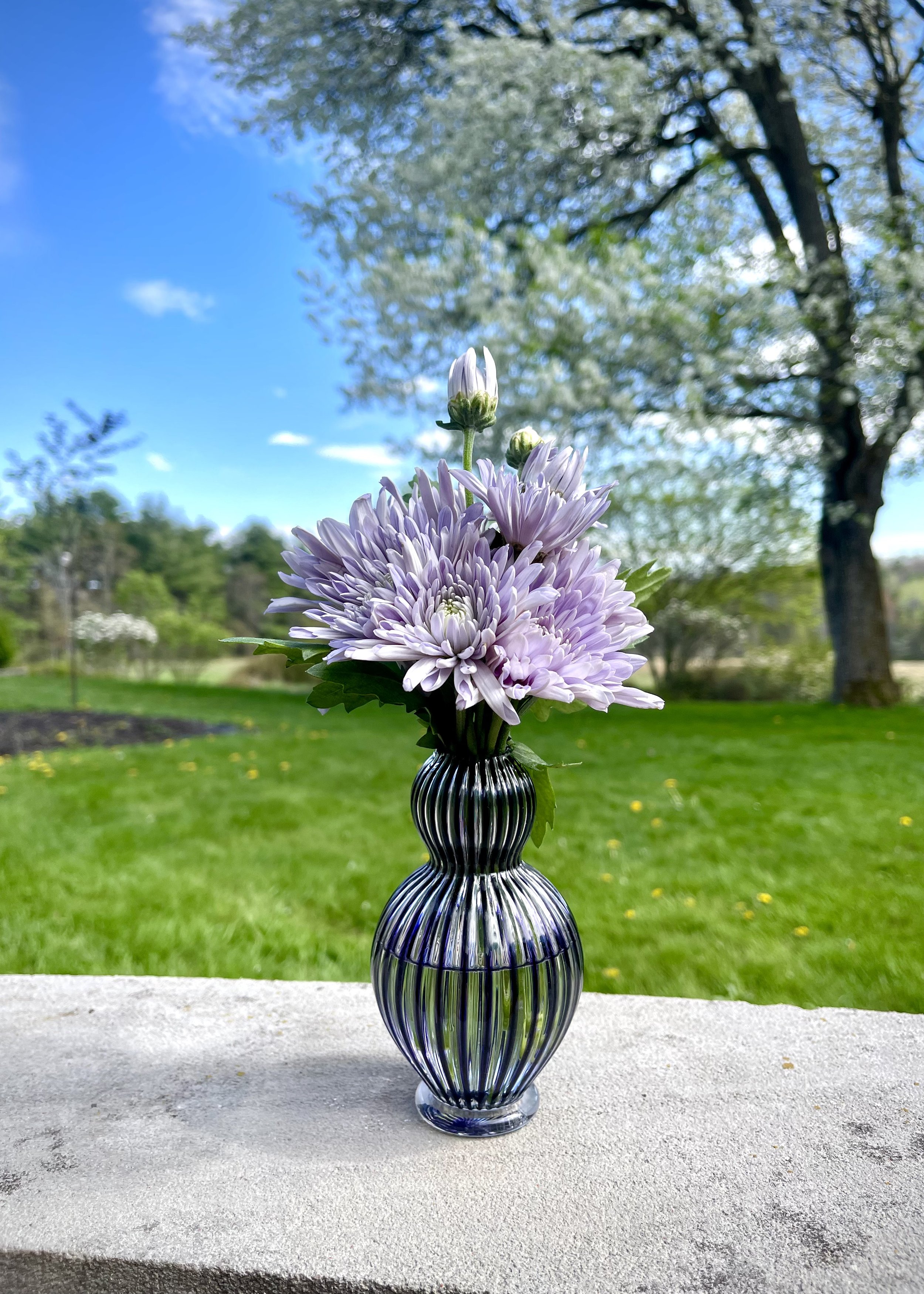 Purple Striped Bud Vase