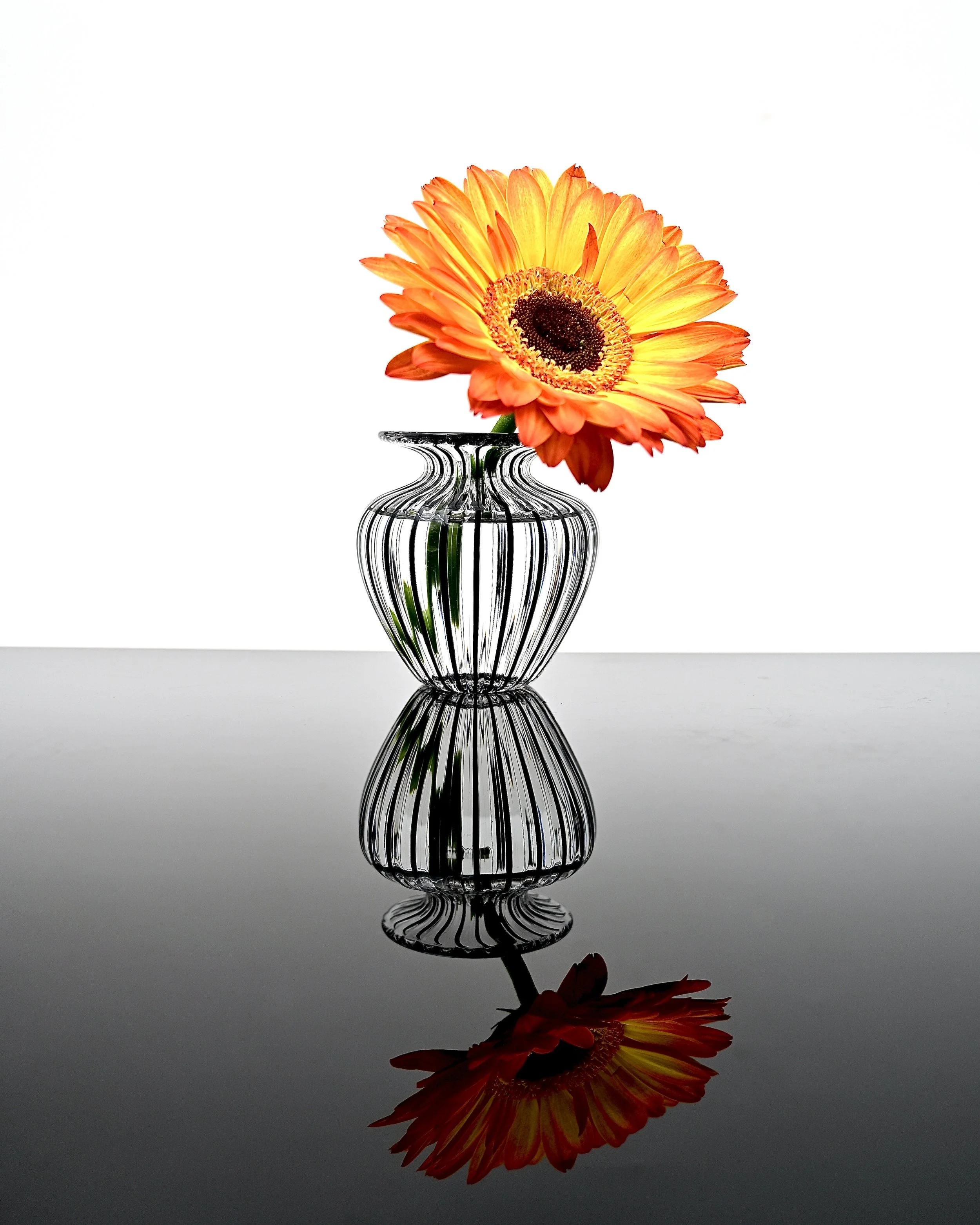 Black Striped Bud Vase