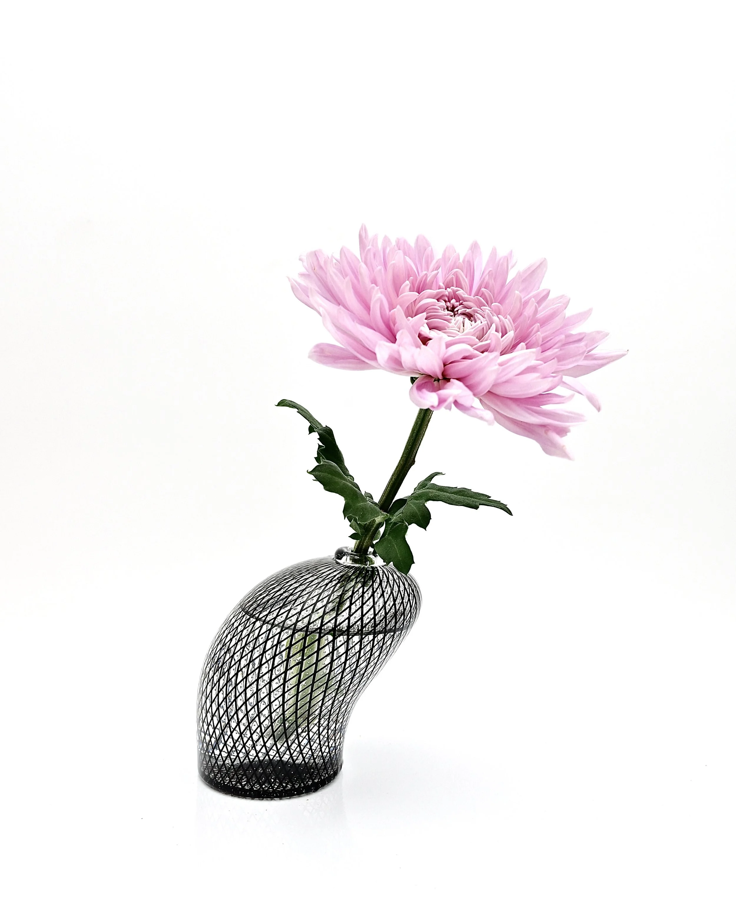 Black Reticello Bud Vase - 1E