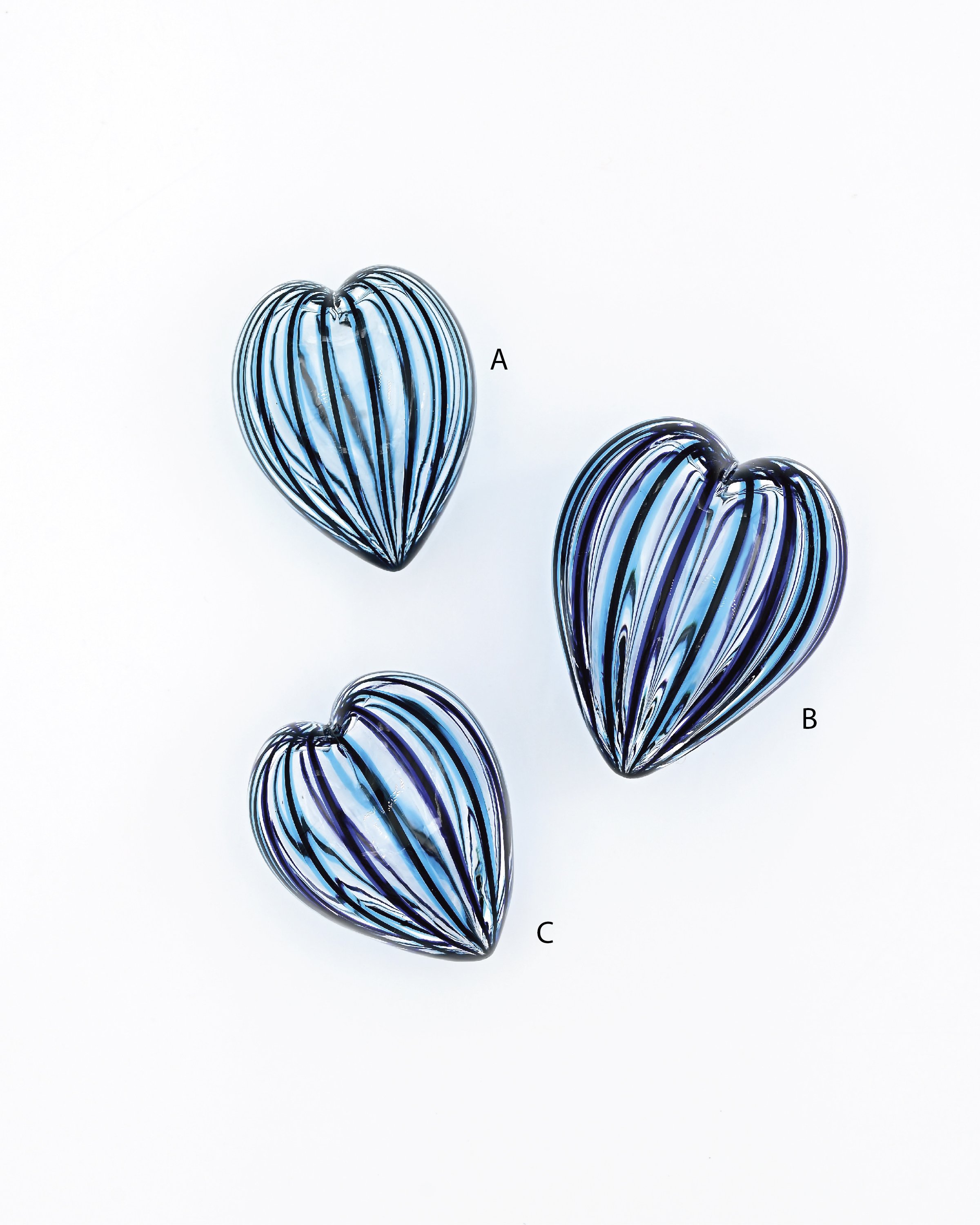 Dark Blue Striped Heart(s)