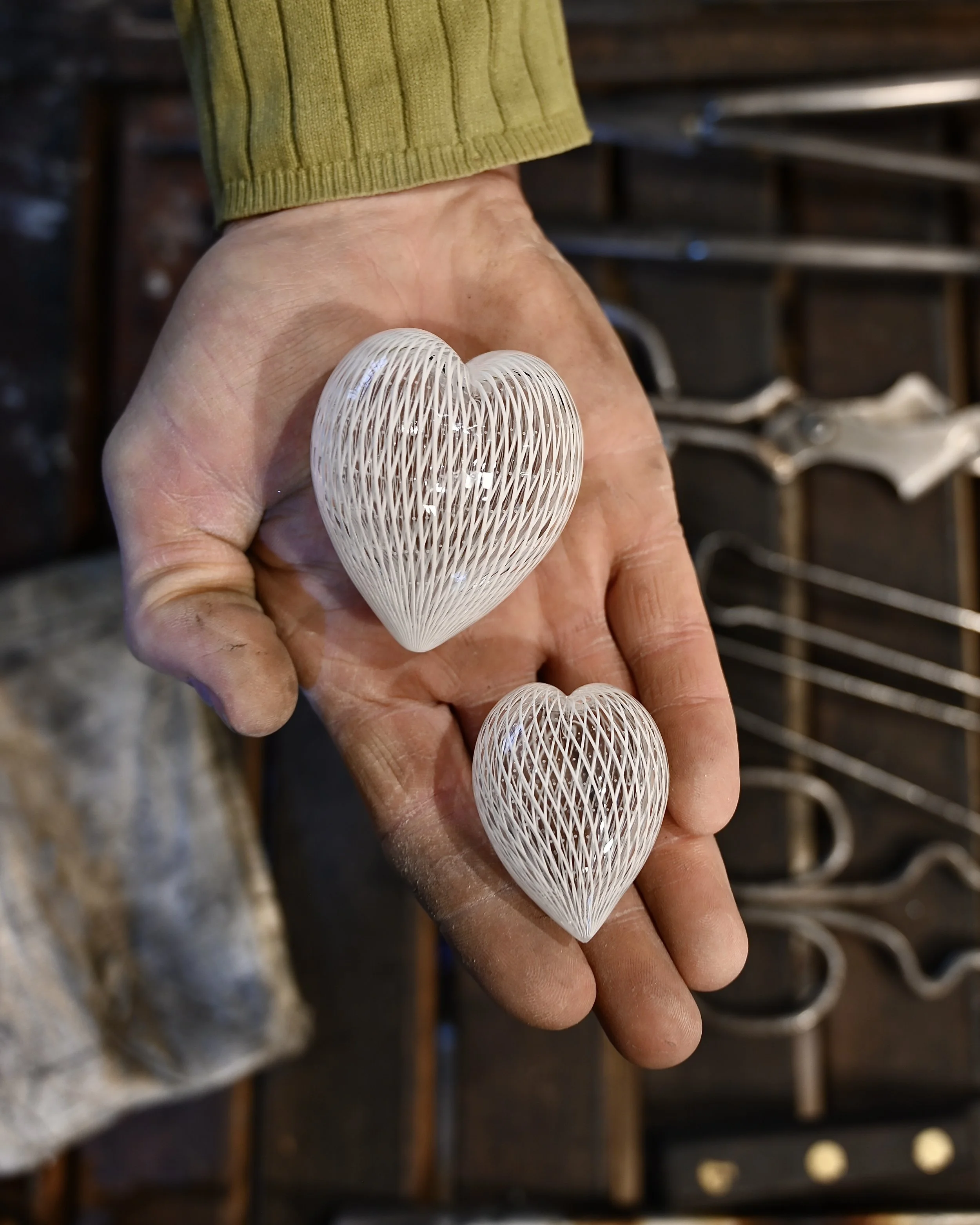 White Retticello Heart(s)