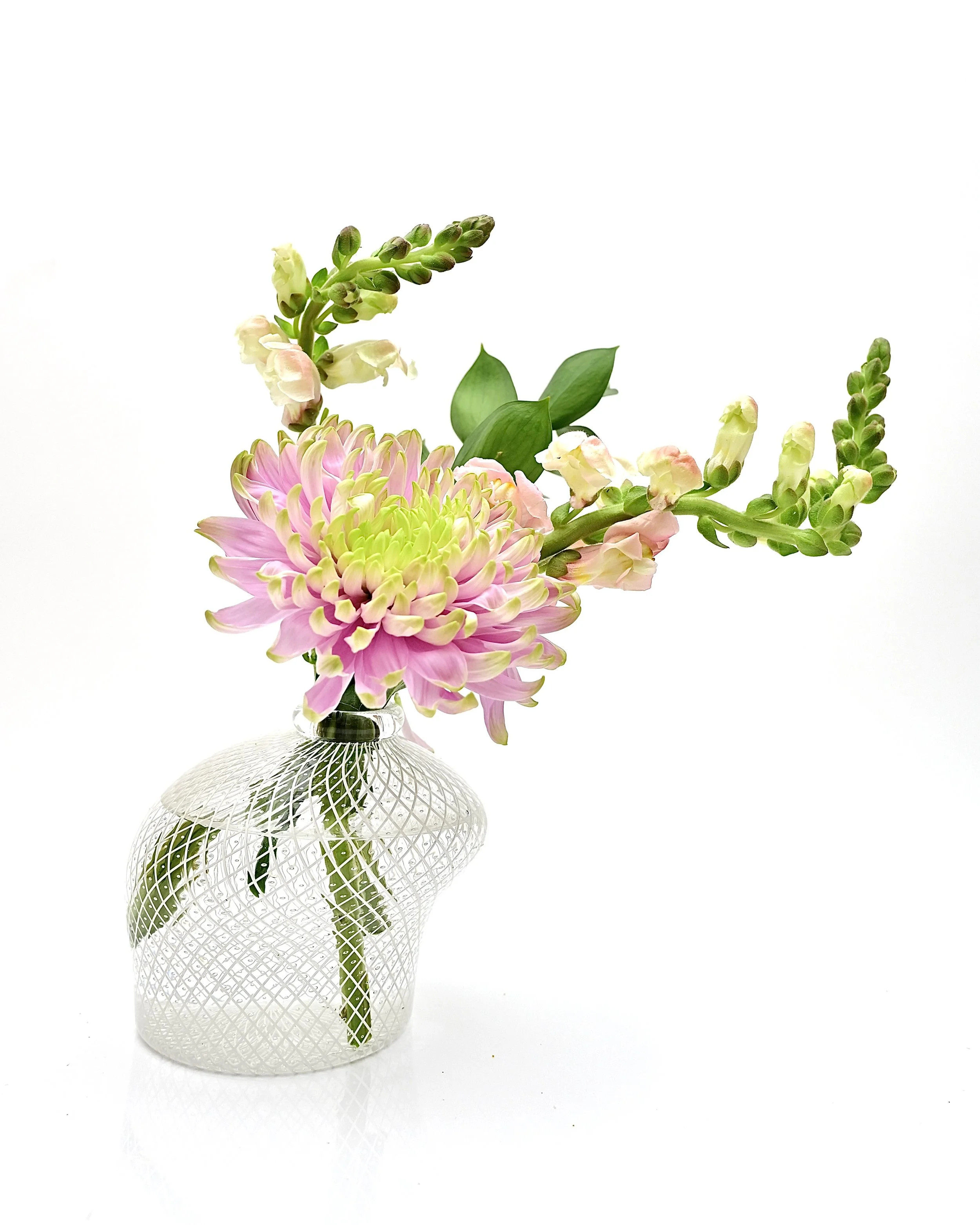 White Reticello Bud Vase- 4D
