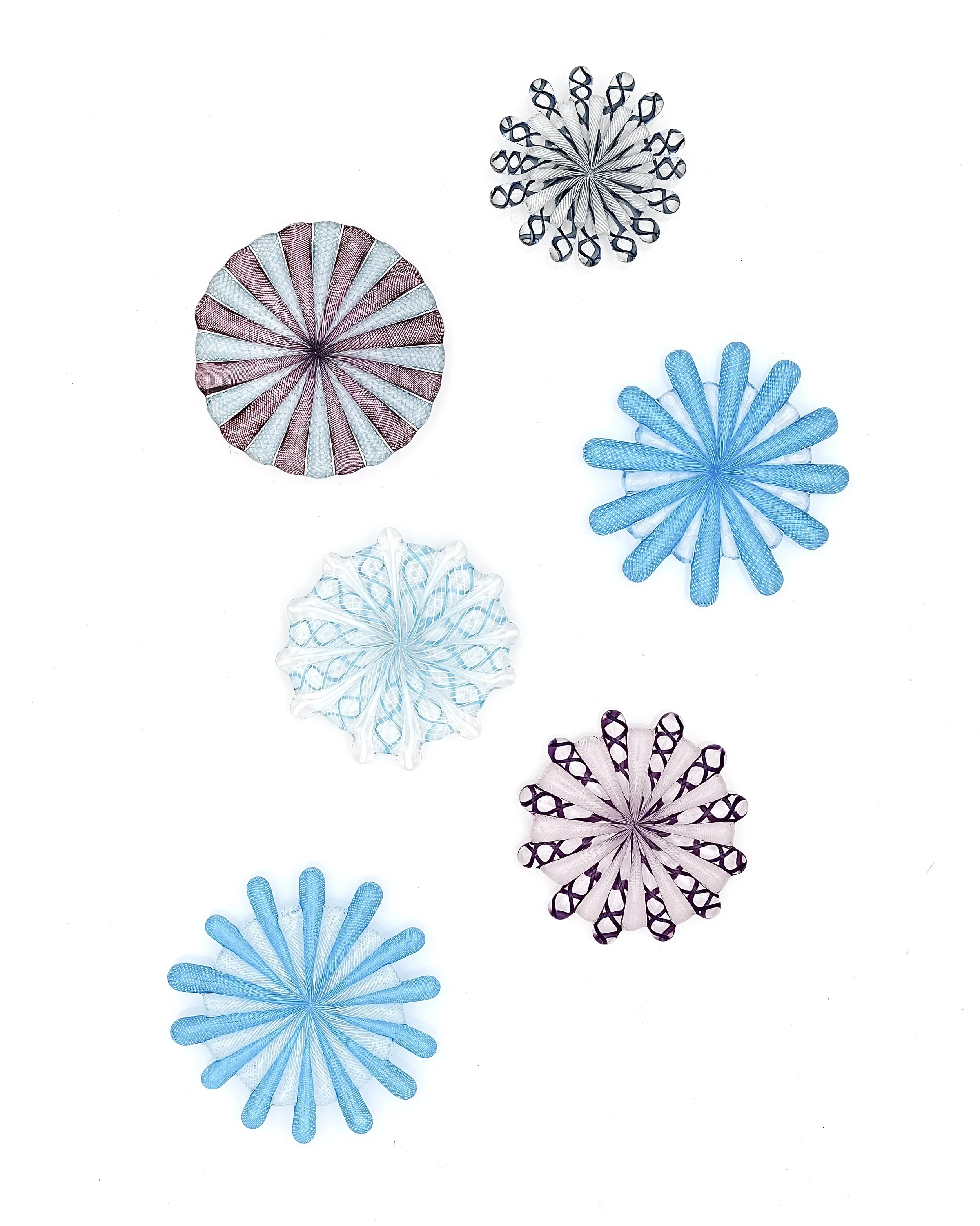 Assorted Blue - Purple Rosette Magnet(s)