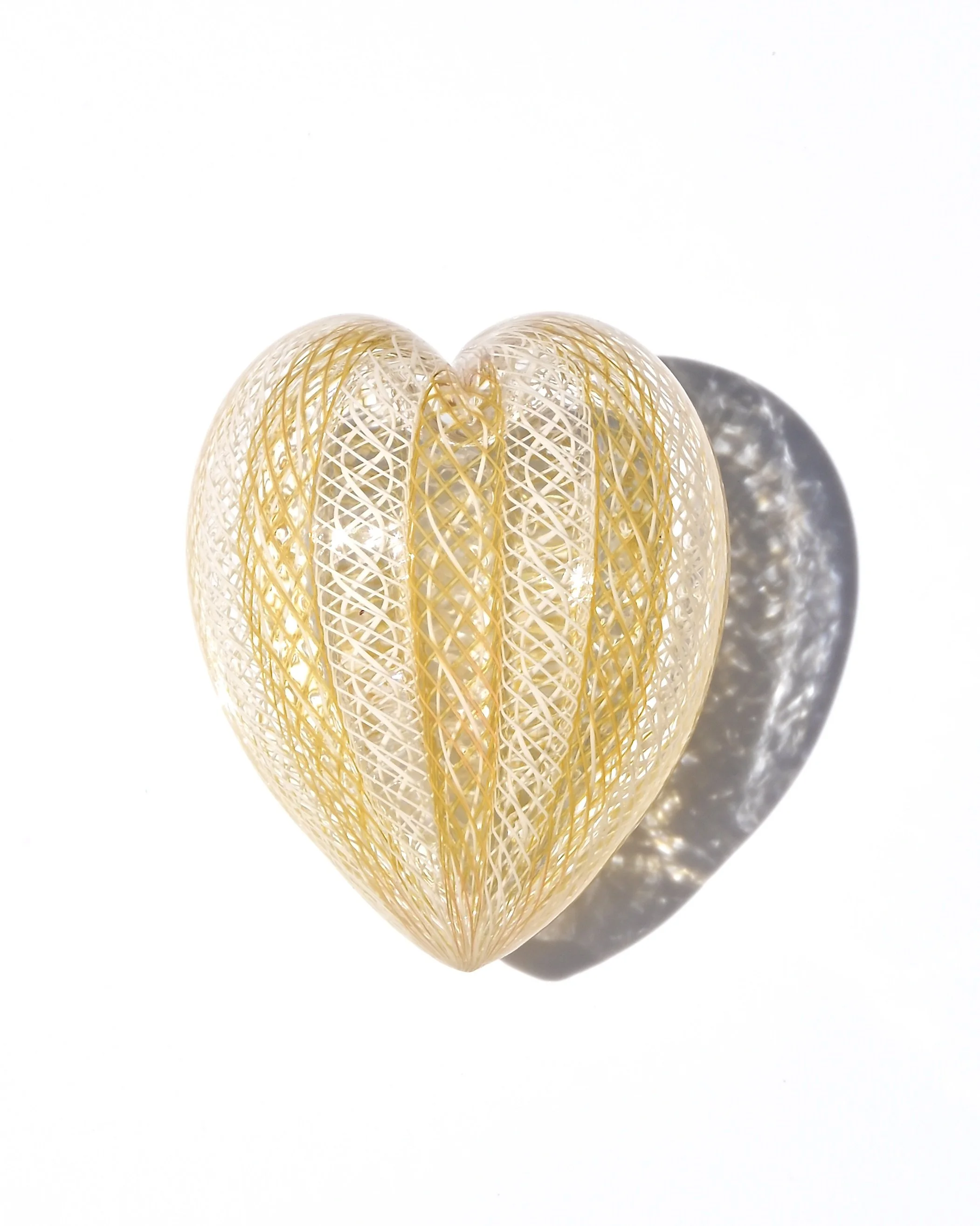 Yellow + White Fancy Heart