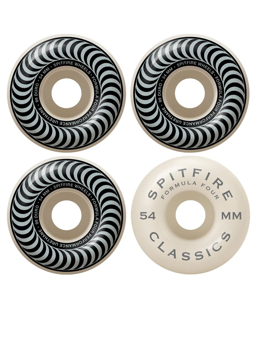 Spitfire Wheels F4 Classics 101A Silver/White 54mm