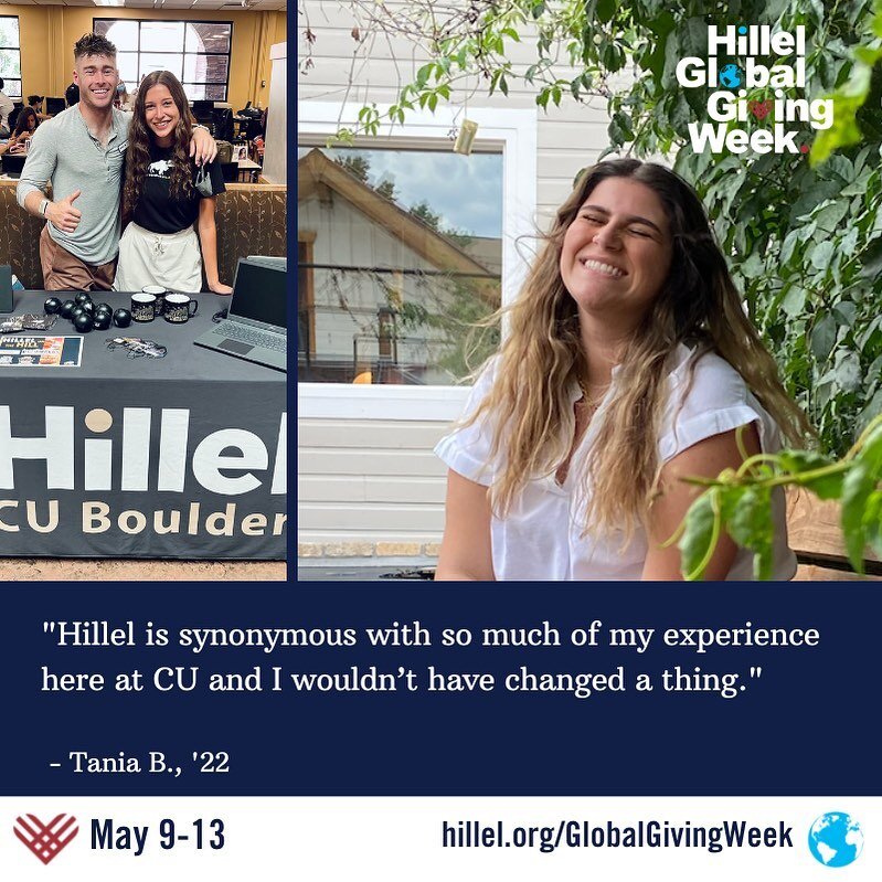 It&rsquo;s finally here! We&rsquo;re joining 150 Hillels across the globe for the third annual #HillelGlobalGivingWeek. Today through Friday, DOUBLE your impact on CU Boulder&rsquo;s Jewish student life, and help us reach our goal of $15,000! Don&rsq