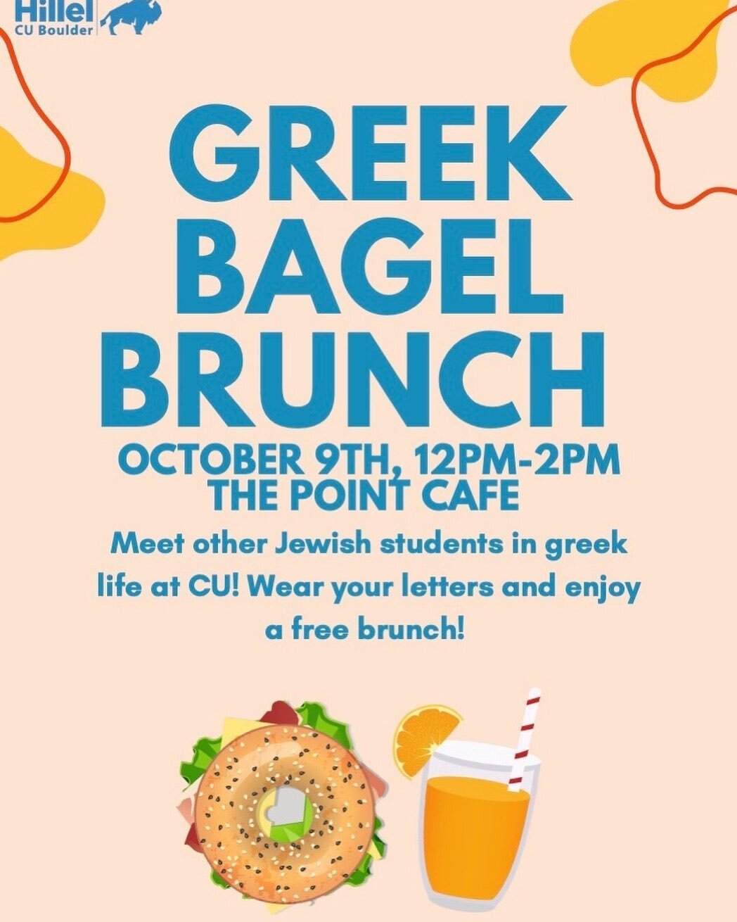 If you are in Greek life and want to meet other Jewish students, join us on Sunday for Bagel Brunch at Point Cafe!!