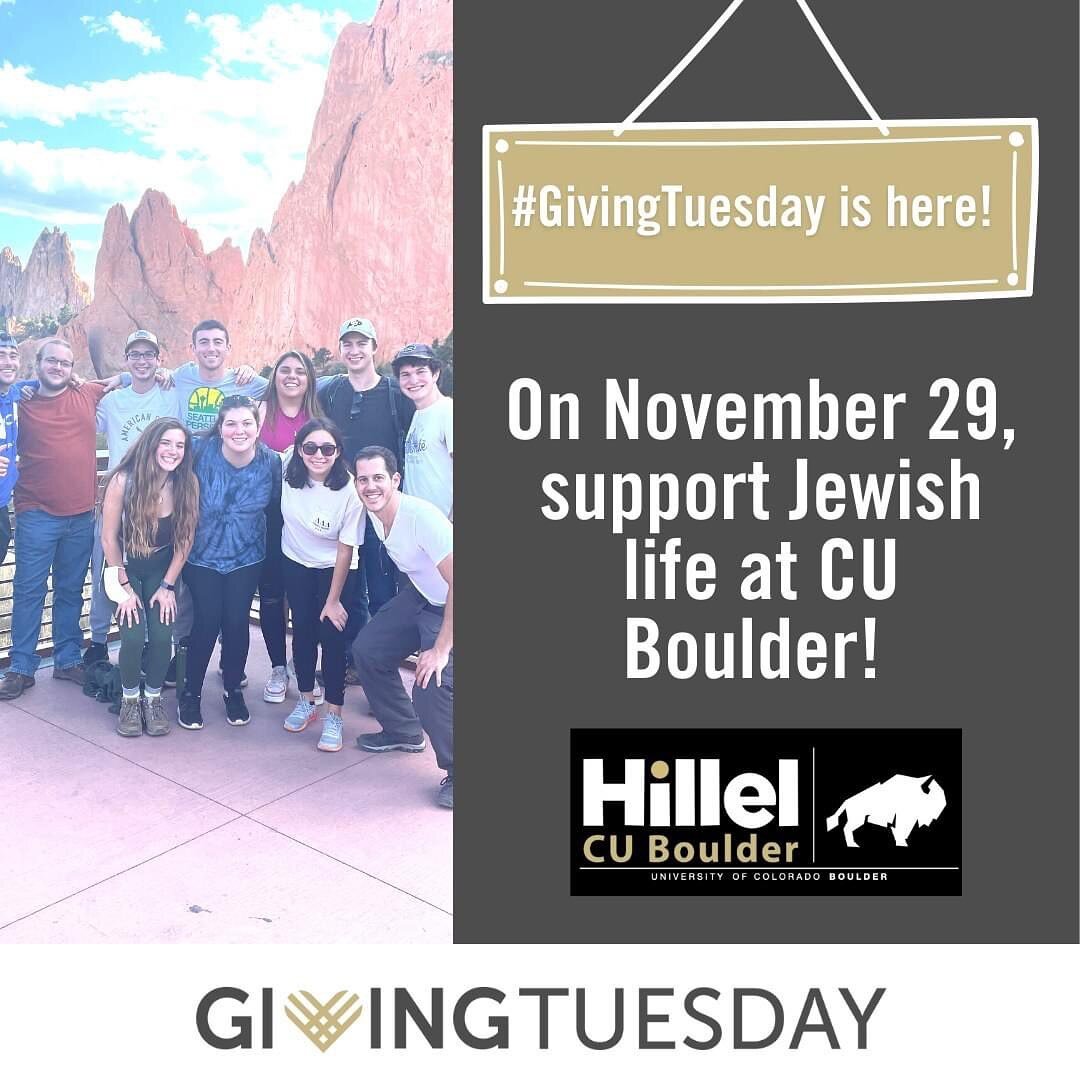 🎉 Happy Giving Tuesday! From now until Midnight, your gift will be MATCHED dollar-for-dollar in support of our Outdoor Adventure programming and experiences at CU Boulder Hillel. Help us reach our goal of $18,000 today and make a gift by visiting th