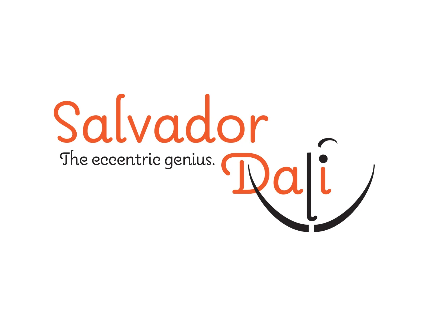  Using a famous photo of the artist, Salvador Dali as inspiration, this logo was created using type and simple graphic elements to capture the essence of the artist himself and his iconic mustache. 