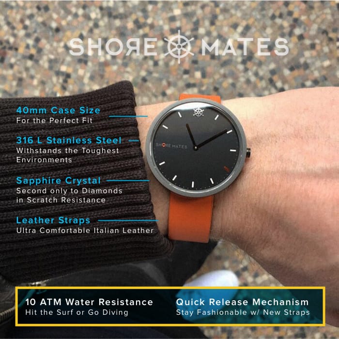 SHORE MATES Watch Features Graphic