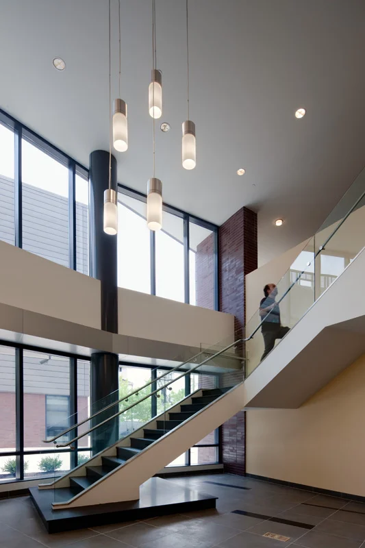  New Brunswick, NJ  Gertler &amp; Wente Architects provided full architectural and interior design services for this new 5-story 62,000 s.f. administrative, faculty, and classroom building for the Institute for Health Sciences.  The project includes 