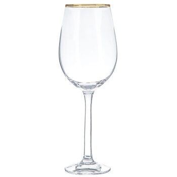 Wine Glass with Gold Rim