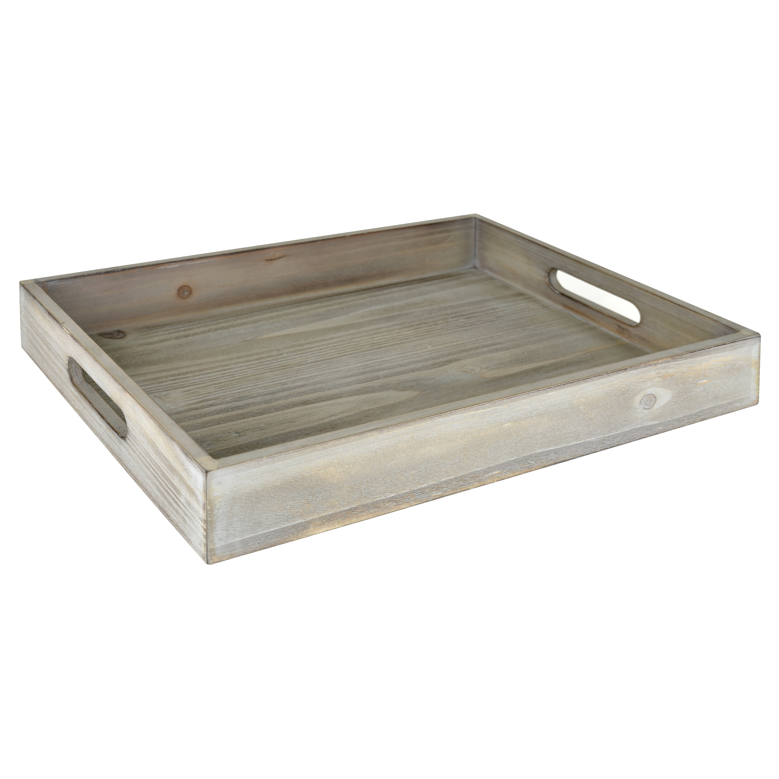 Gray Wash Wooden Tray