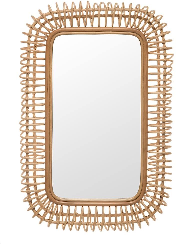 Rattan Coiled Mirror