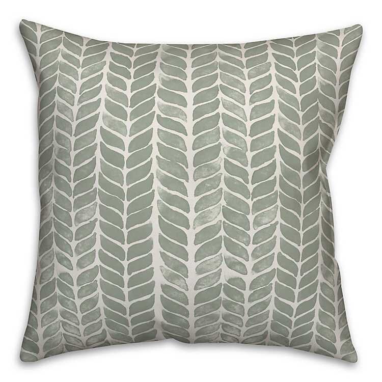 Green Leaf Print Pillow