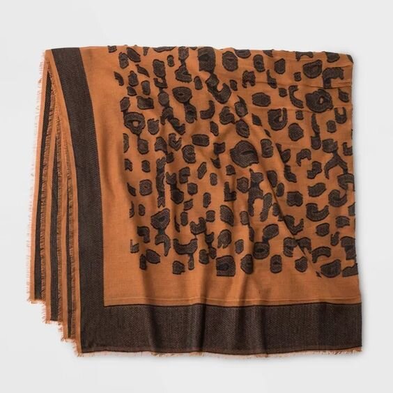 Leopard Print Oversized Scarf