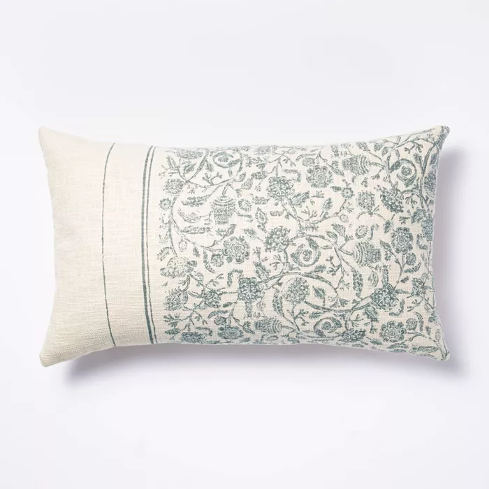 Floral Striped Pillow