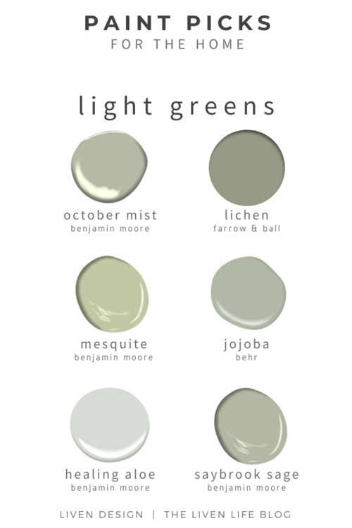 Favorite Green Paint Colors For The Home Liven Design - Sage Green Paint Colors Benjamin Moore